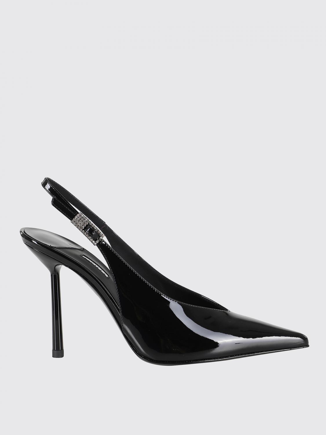 Le Silla 100mm Clivage Slingback Crystal-embellished Pumps In Black