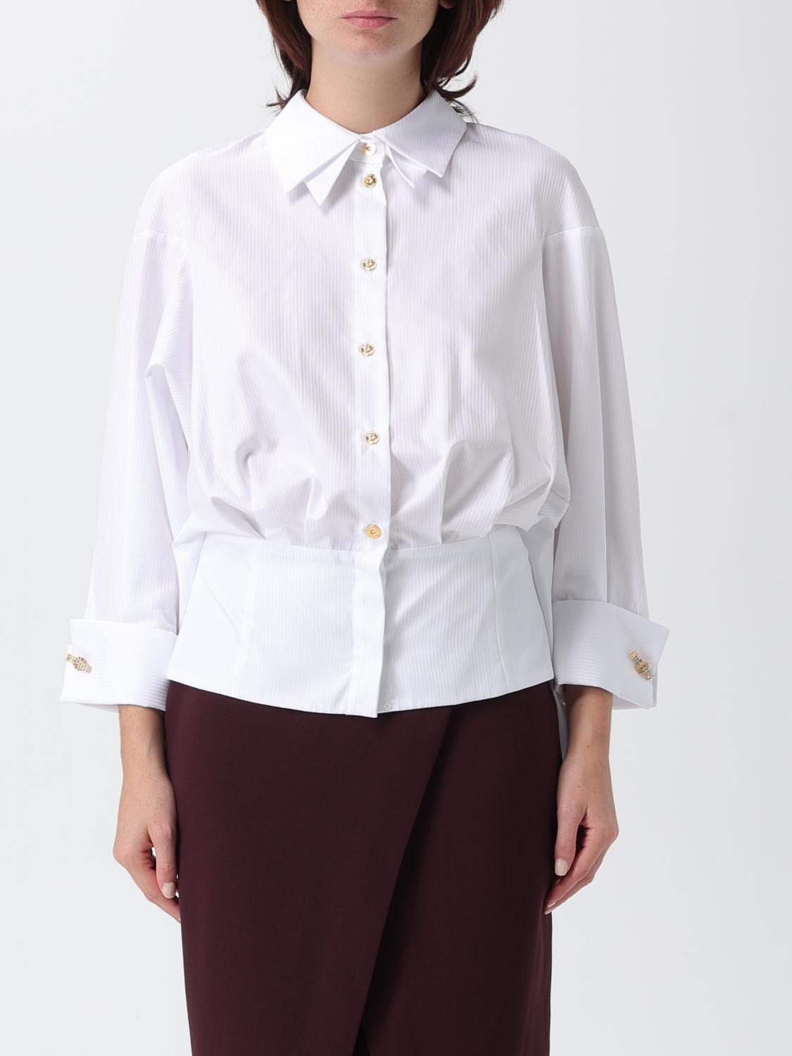Elisabetta Franchi Embellished-cuff Shirt In White