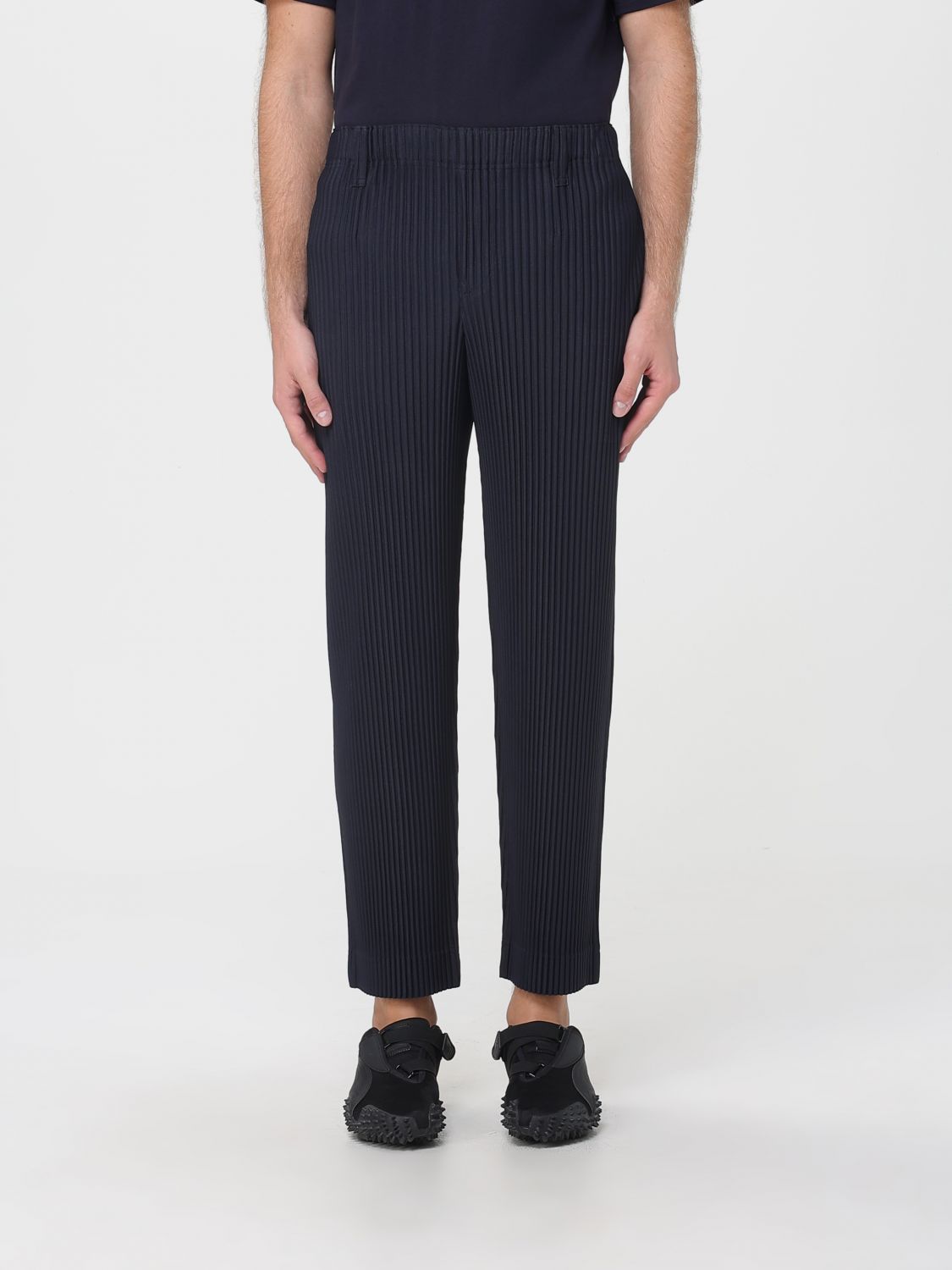 Issey Miyake Pants Homme Plisse' Men Color Blue In Black