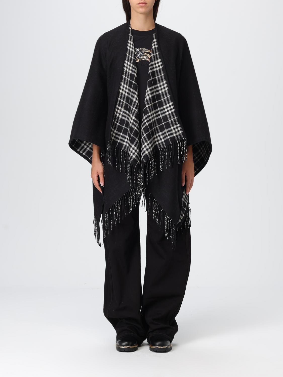 Burberry Coat  Woman Color Black In Animal Print