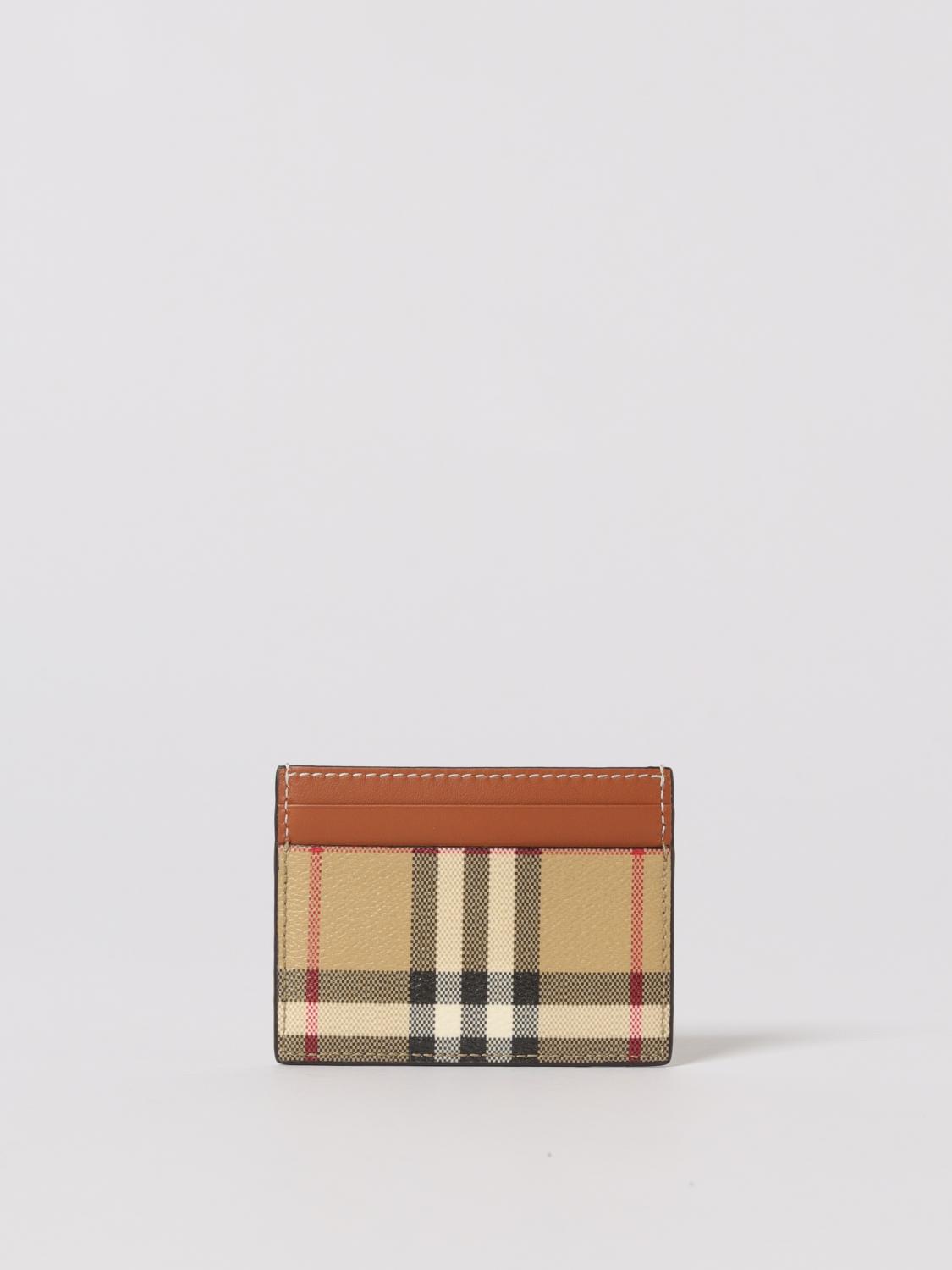 Burberry Archive Beige Check-print Faux-leather Card Holder In Neutral