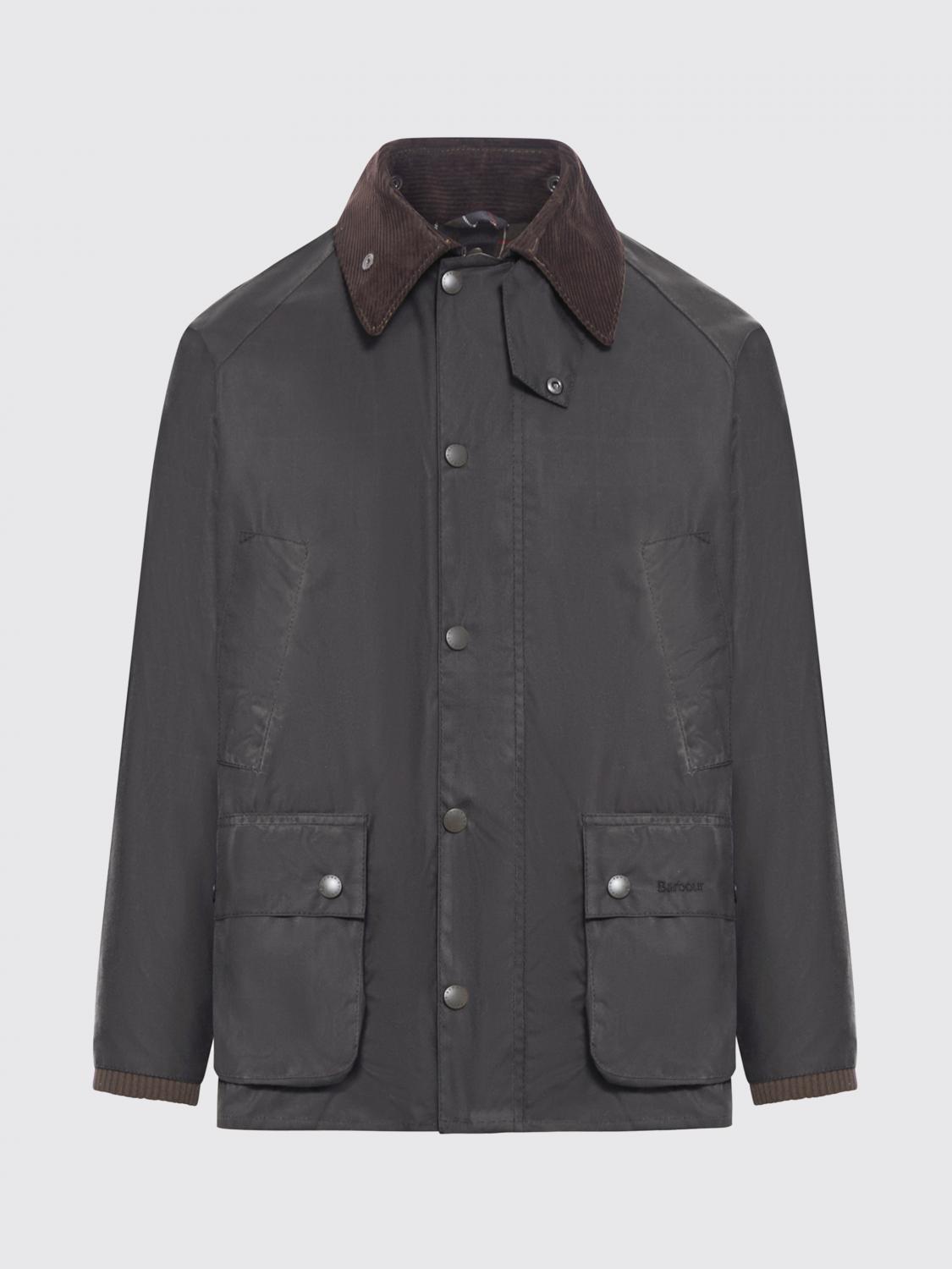 Barbour Beaufort Corduroy-collar Waxed-cotton Jacket In Brown