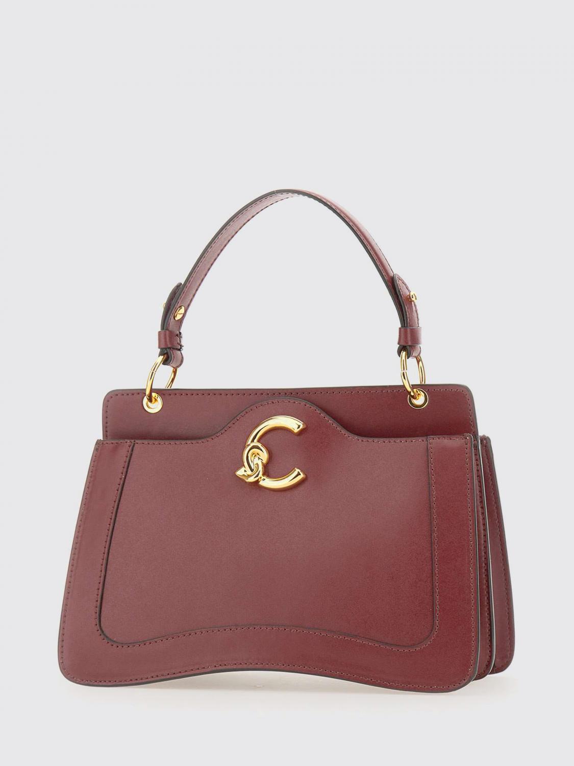 Coccinelle C-me Structured Tote Bag In Burgundy