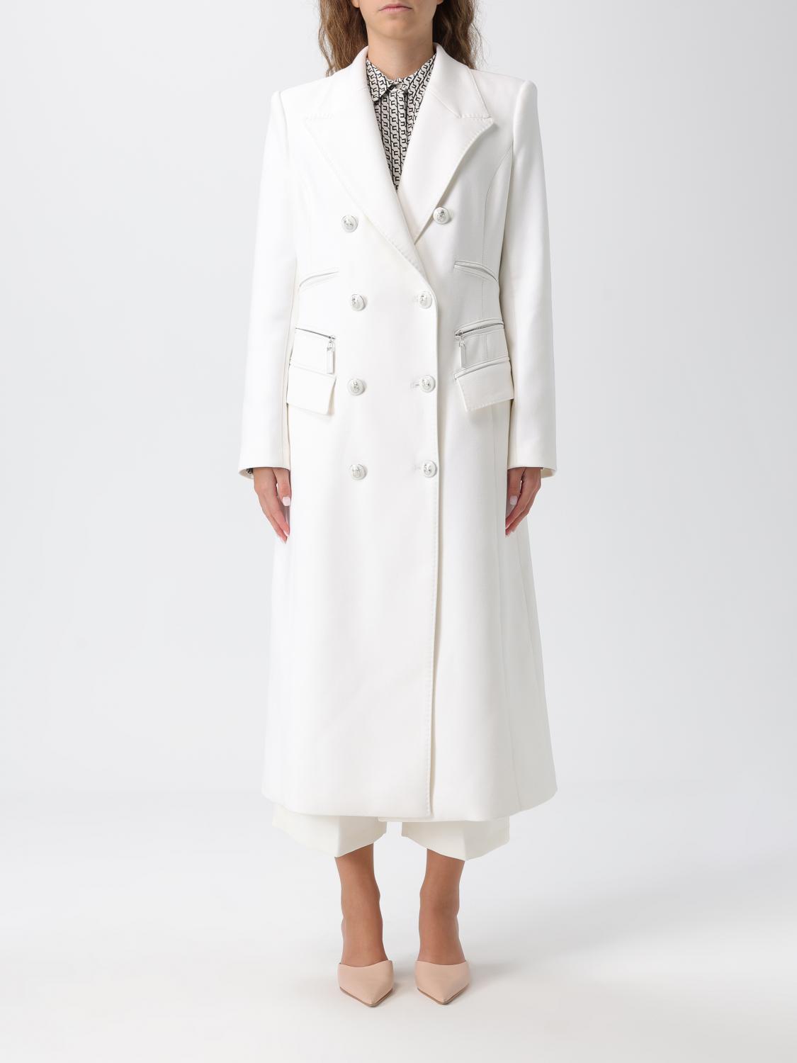 Elisabetta Franchi Coat  Woman Color Ivory In White