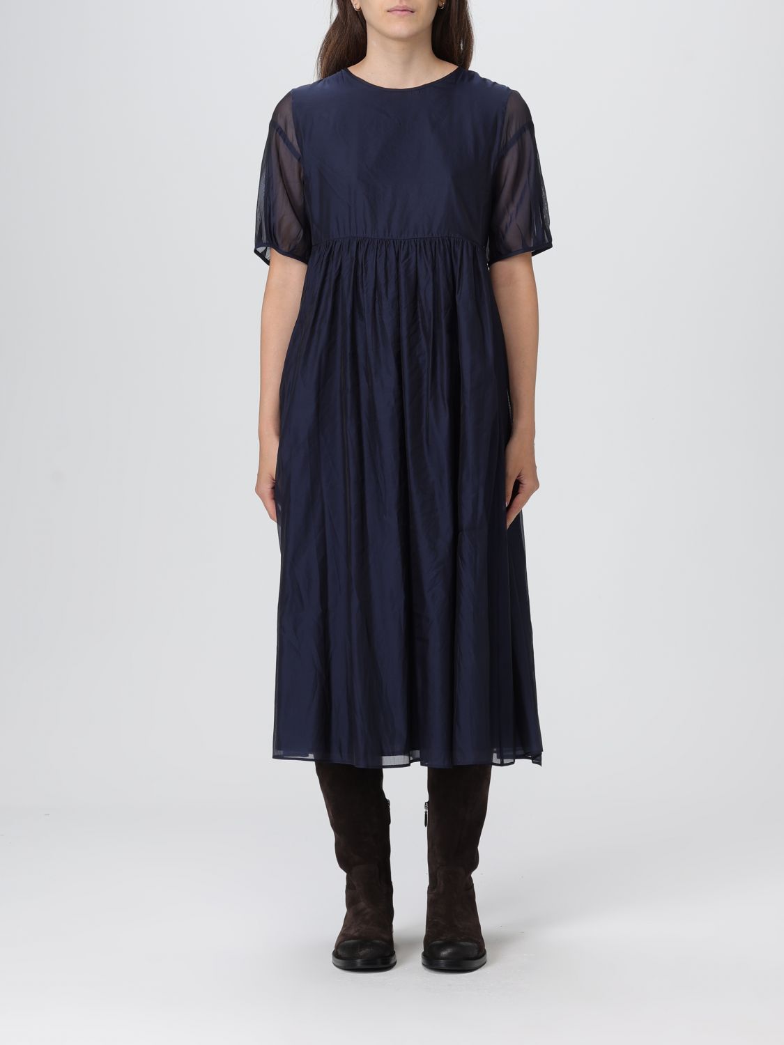 Max Mara Dress Woman Color Blue In Blue