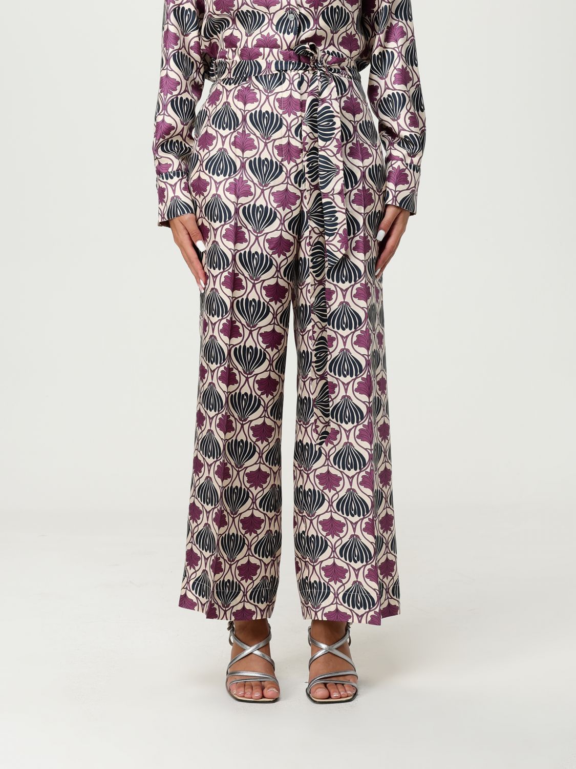 Max Mara Pants Woman Color Violet In Multi