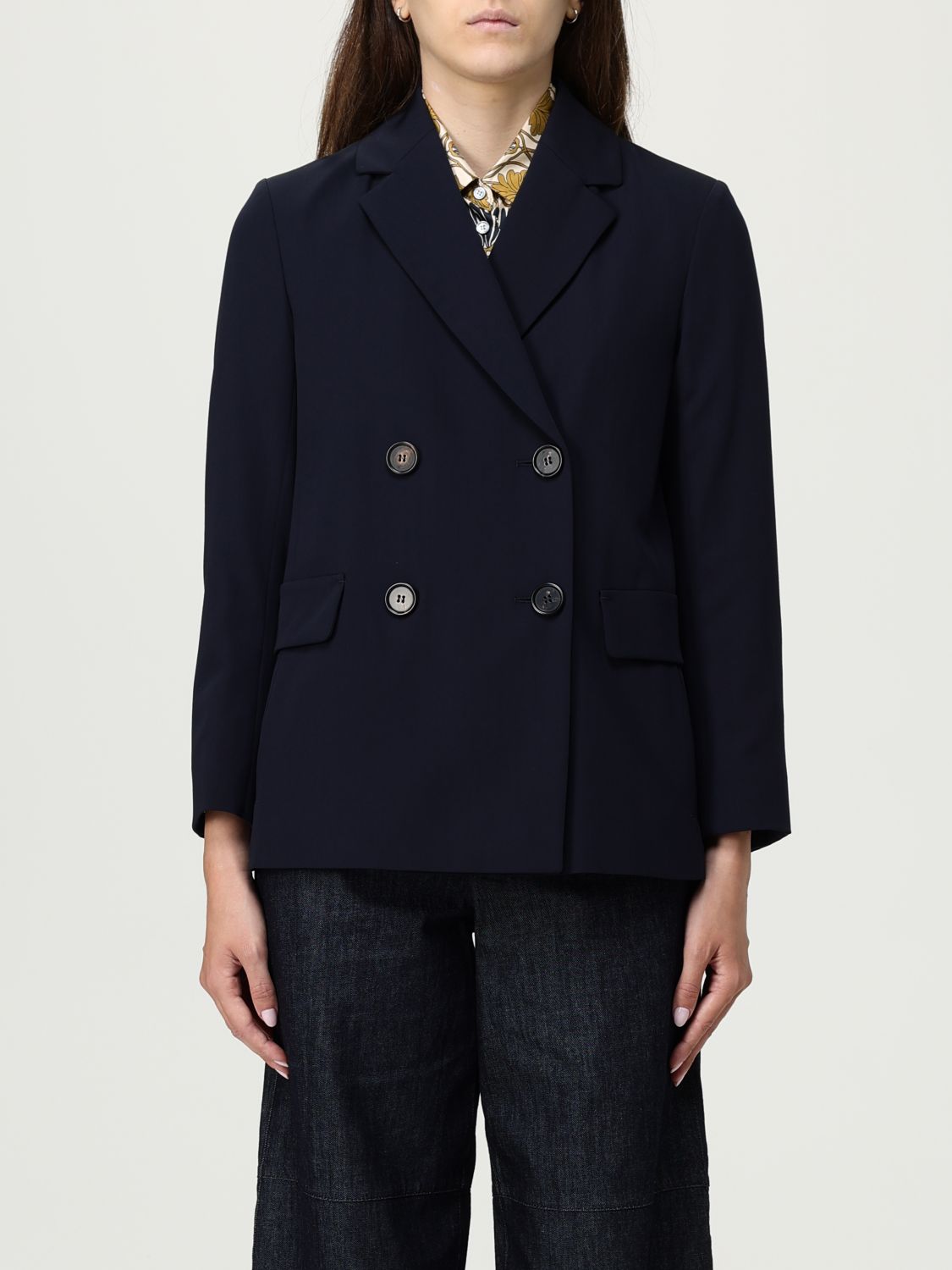 Max Mara Jacket Woman Color Blue In Blue
