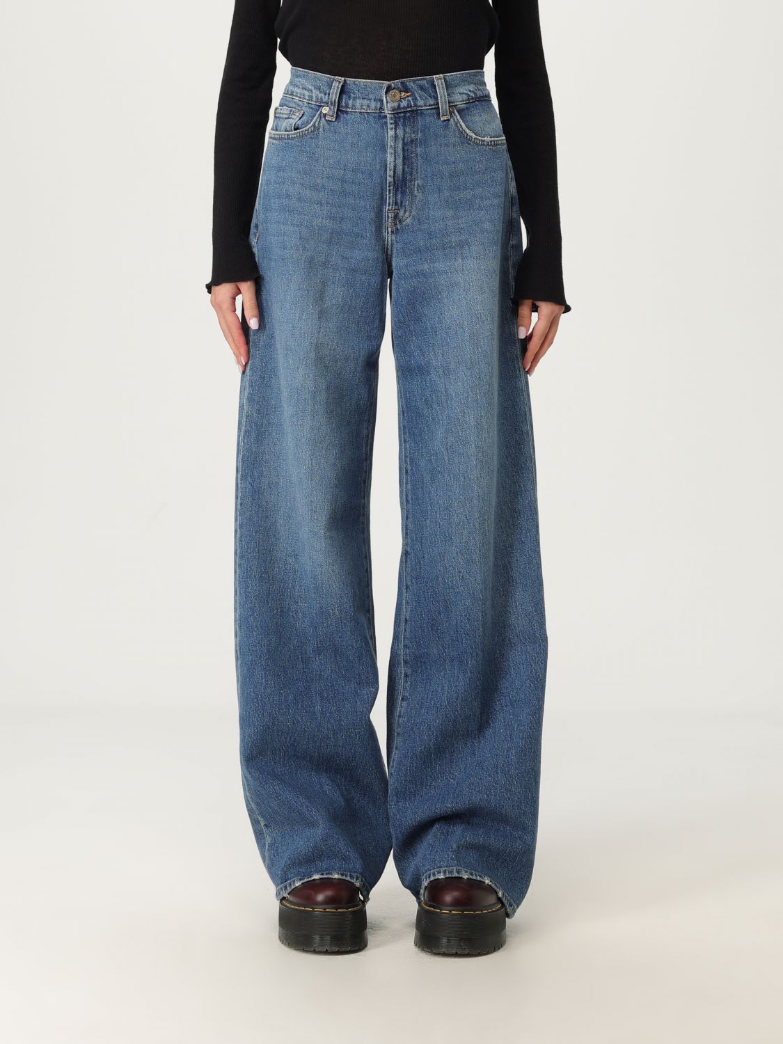7 For All Mankind Jeans Woman Color Blue In Blue