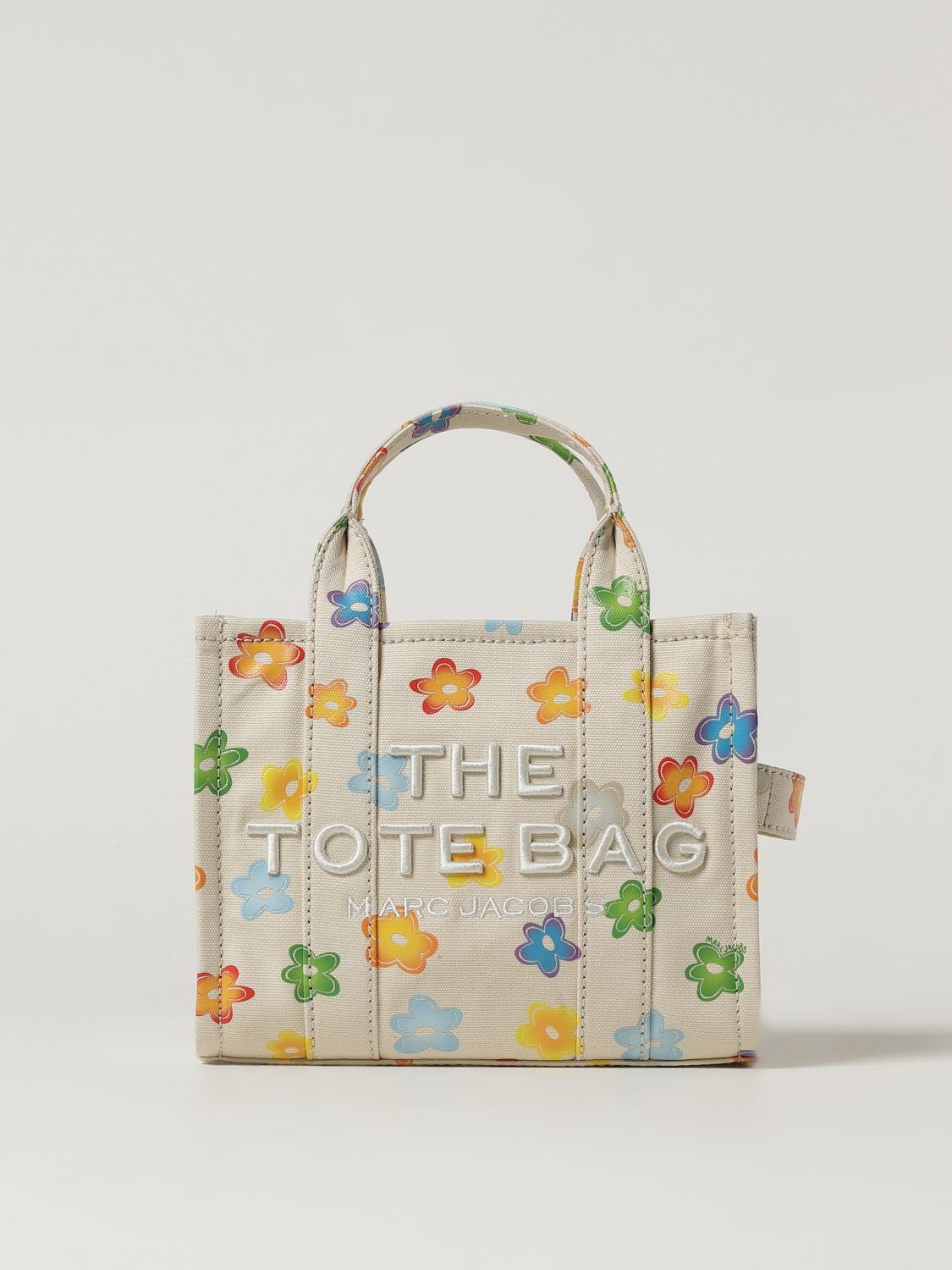 Marc Jacobs The Small Canvas Tote Bag With Flower Print In Neutral