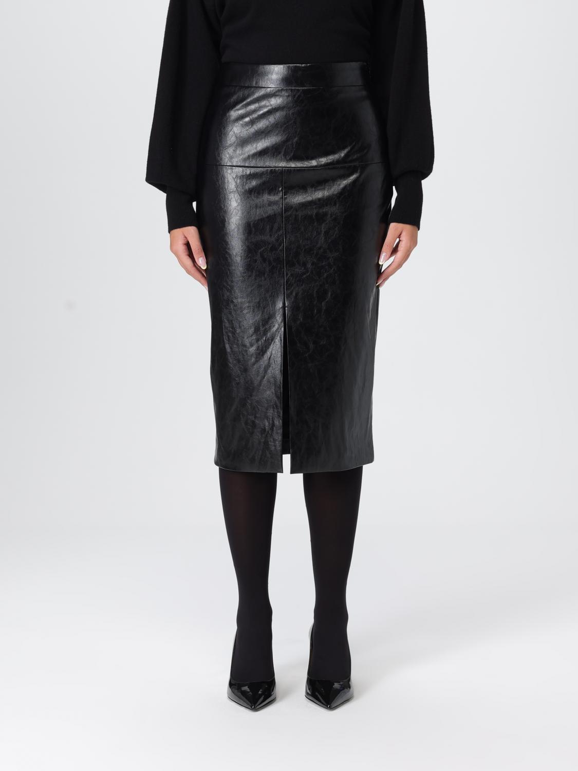 Federica Tosi Faux-leather Midi Skirt In Black