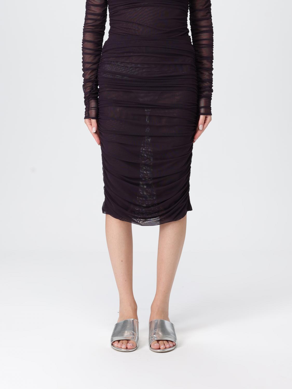 Federica Tosi Draped Tulle Midi Skirt With Side Zipper Closure In Purple