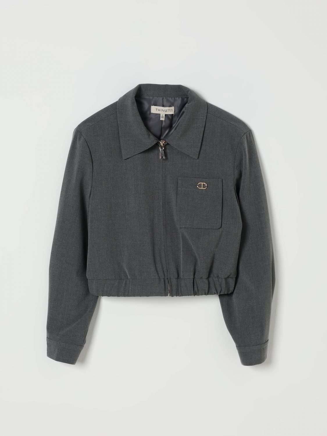 Twinset Jacket Kids Color Grey In Gray