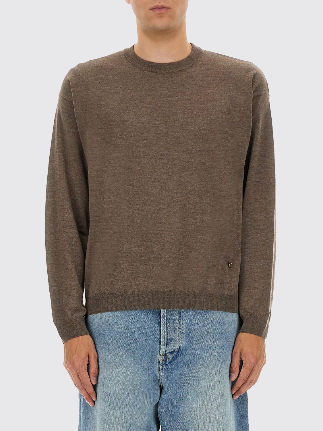 Moschino Wool And Silk Pullover In Brown