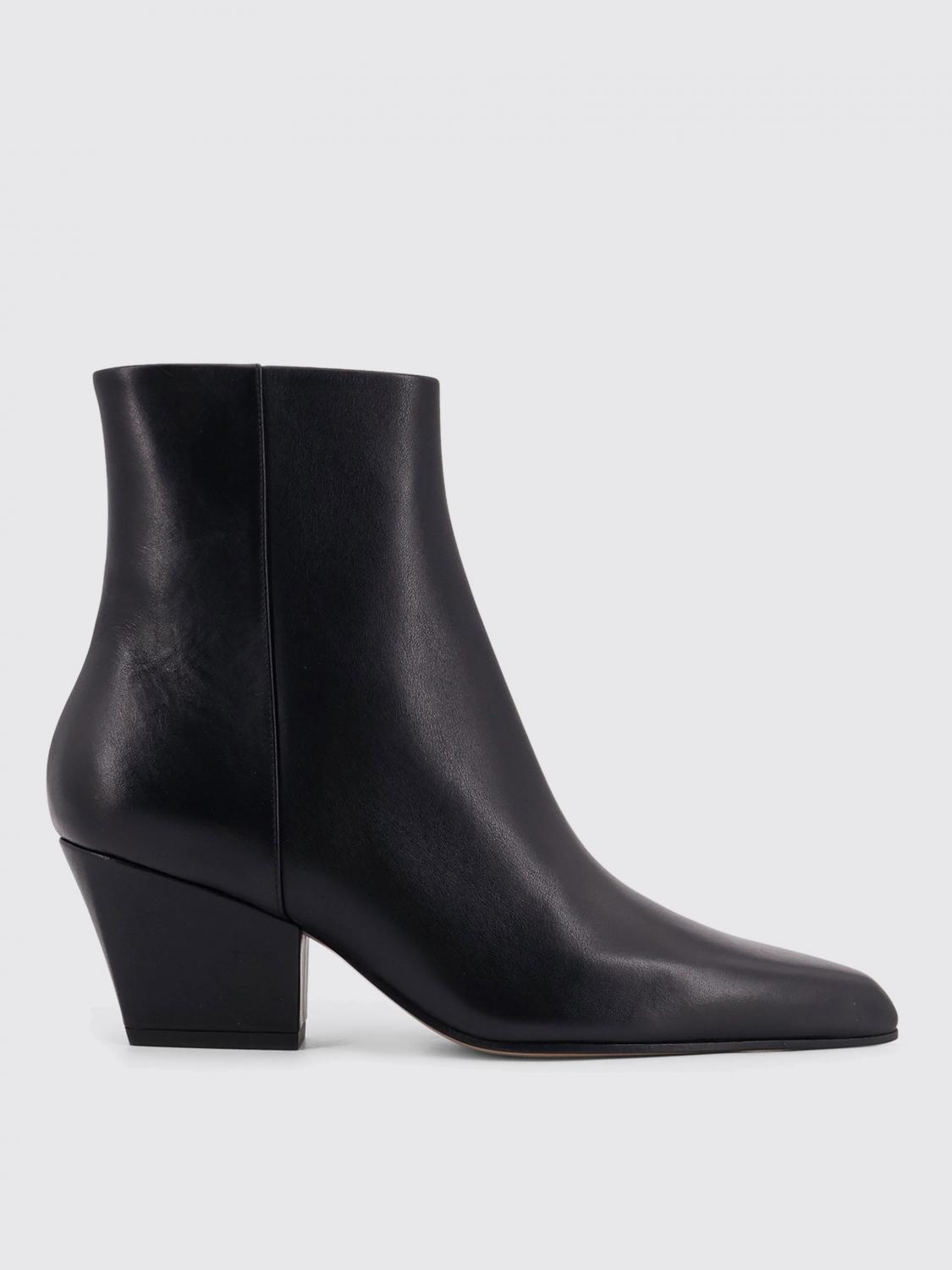 Paris Texas Block Heel Ankle Boots With Pointed Toe In Black