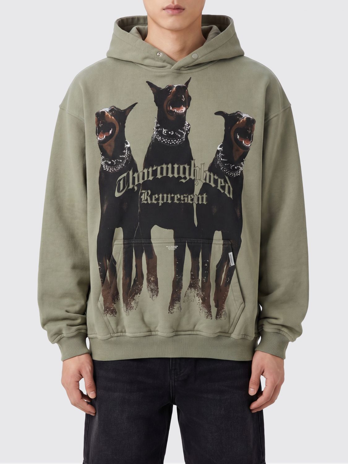 REPRESENT Felpa con cappuccio in cotone
