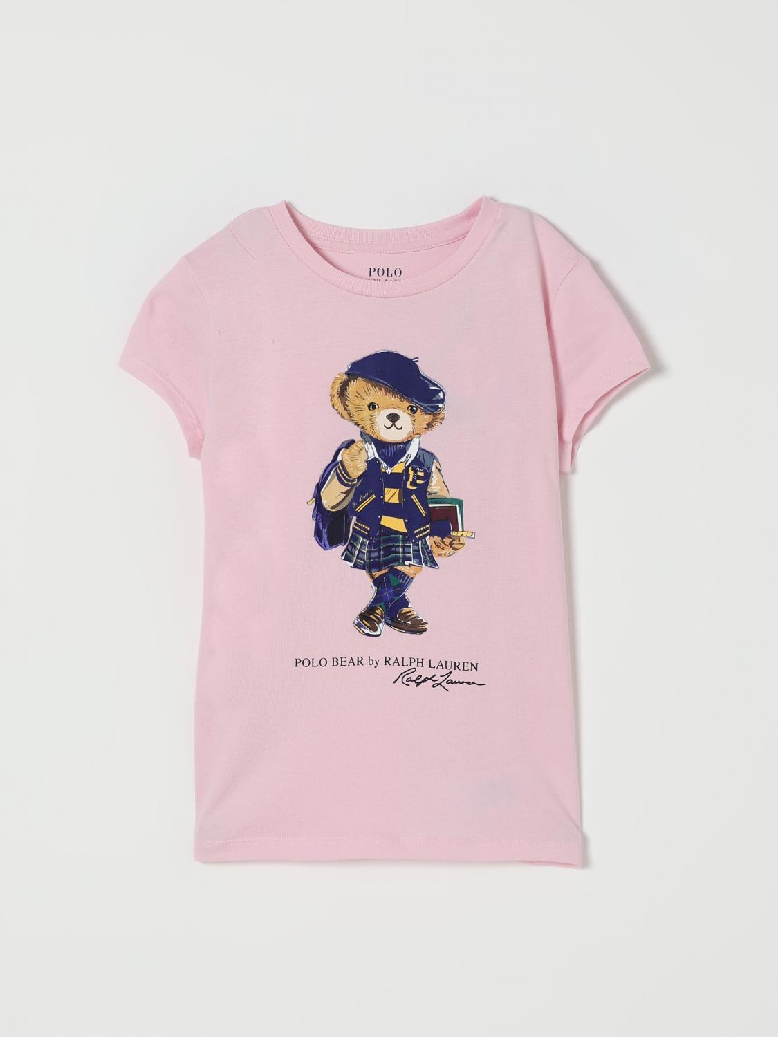 Polo Ralph Lauren Toddler And Little Girls Polo Bear Cotton Jersey T-shirt In Pink