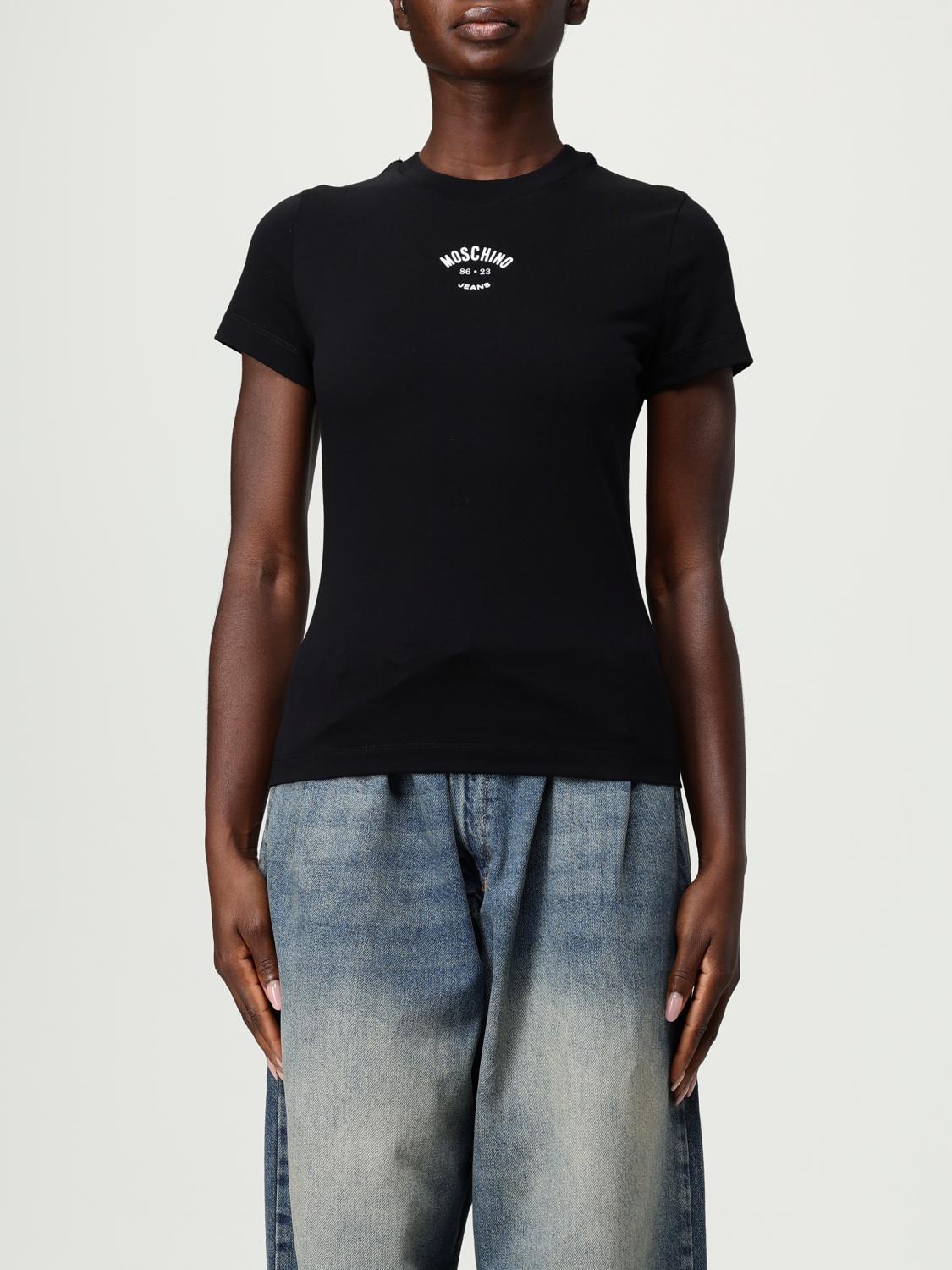 Moschino Jeans Logo Printed Slim-fit T-shirt In Black