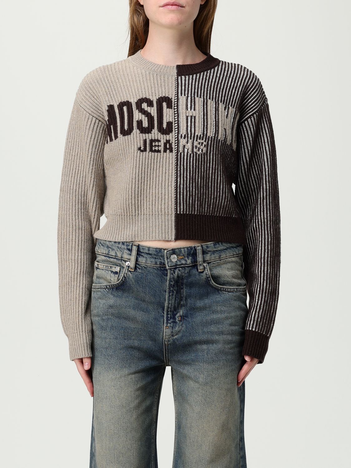 Moschino Sweater  Jeans Woman Color Brown In Multi