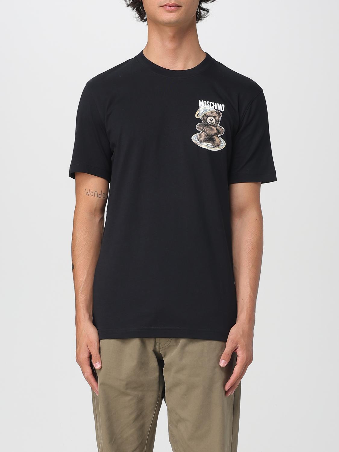Moschino Teddy Logo Print Crewneck T-shirt In Black