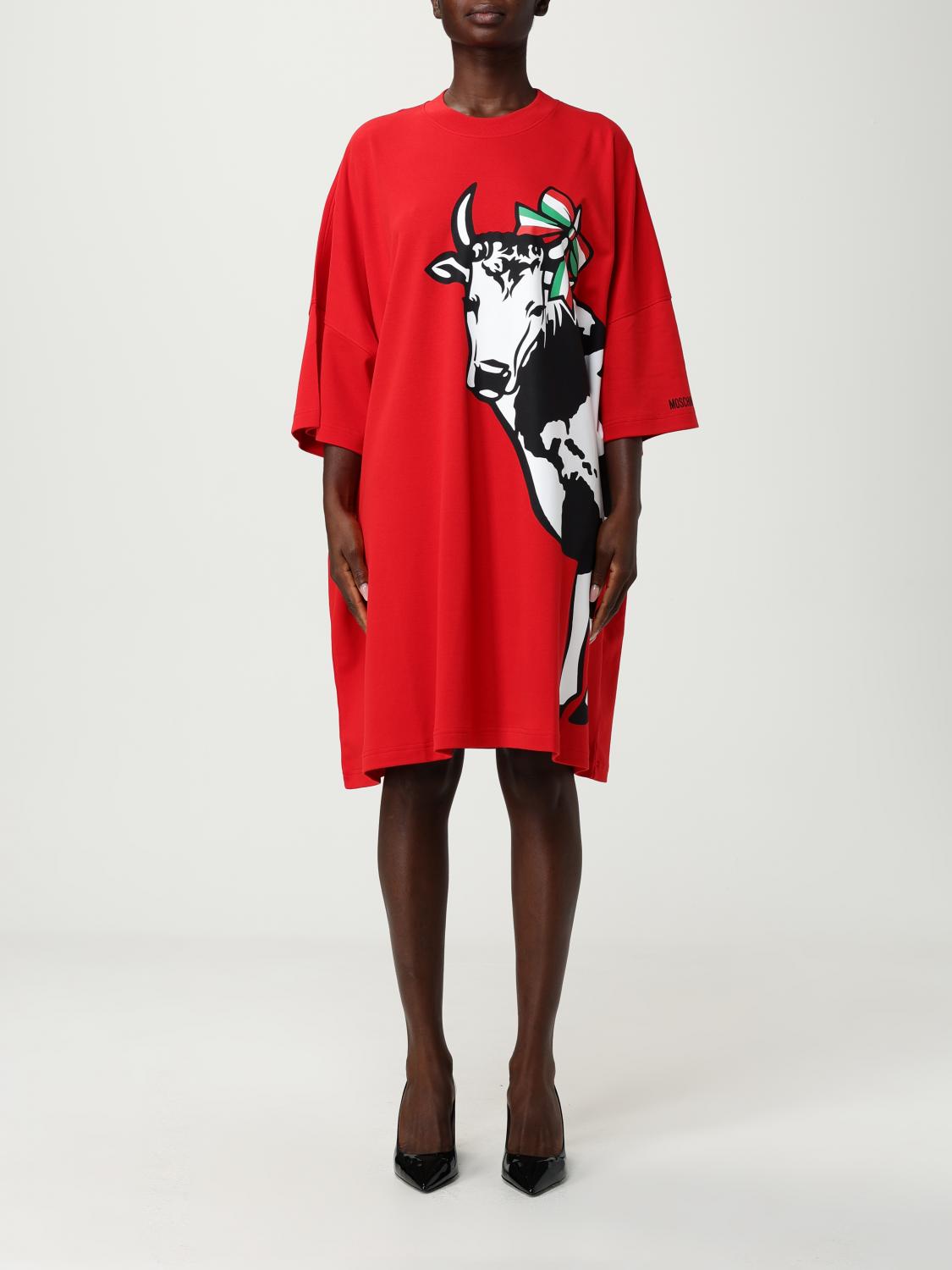Moschino Heavy Cotton Oversize Dress Archive In Multi
