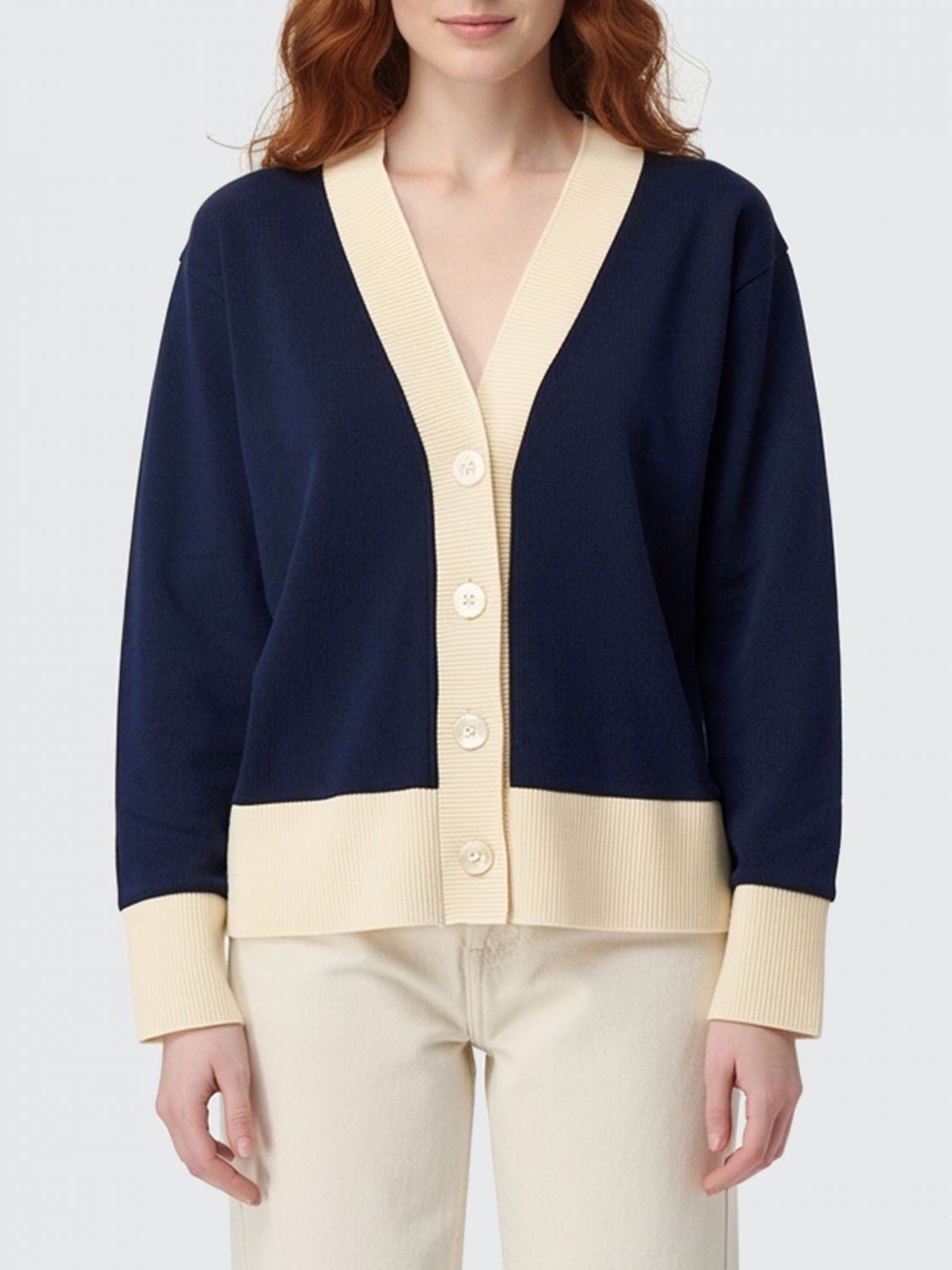 Thom Browne Sweater Woman Color Blue In Black