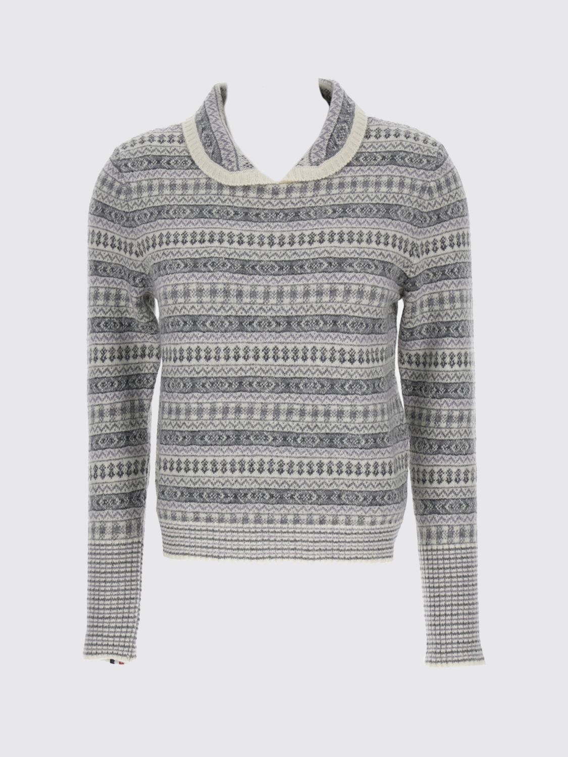 Thom Browne Jacquard Pullover In Gray