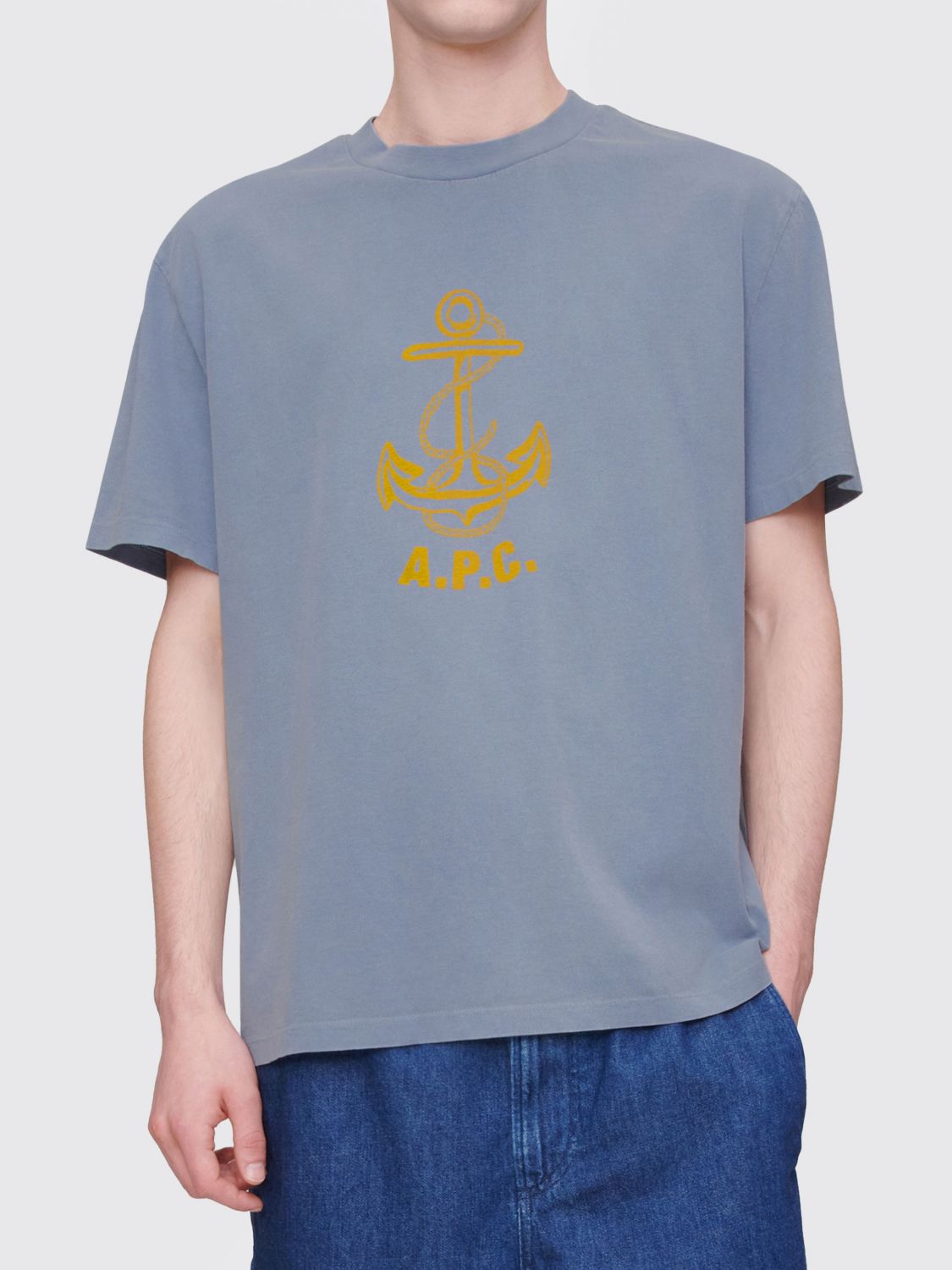 T-Shirt A. P.C. Men color Gnawed Blue