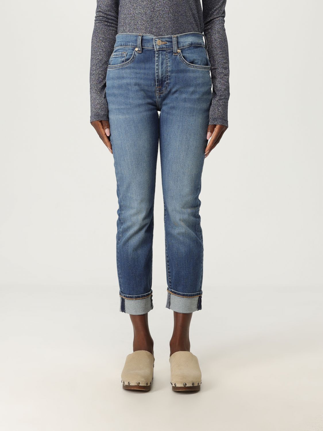 7 For All Mankind Jeans  Woman Color Royal Blue In Blue