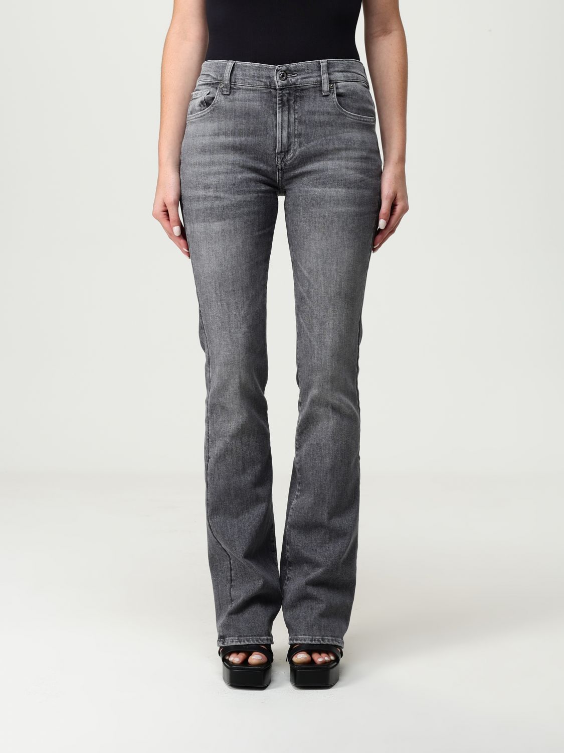 7 For All Mankind Jeans  Woman Color Grey In Blue