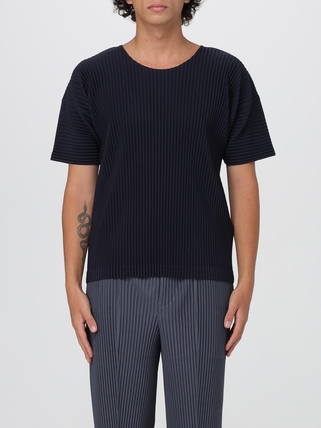 Issey Miyake T-shirt Homme Plisse'  Men Color Blue In Blue