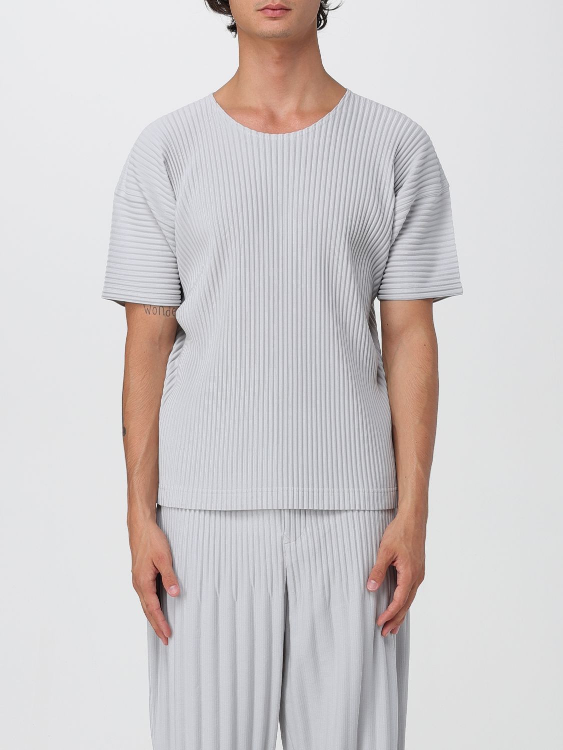Issey Miyake T-shirt Homme Plisse'  Men Color Grey In Gray
