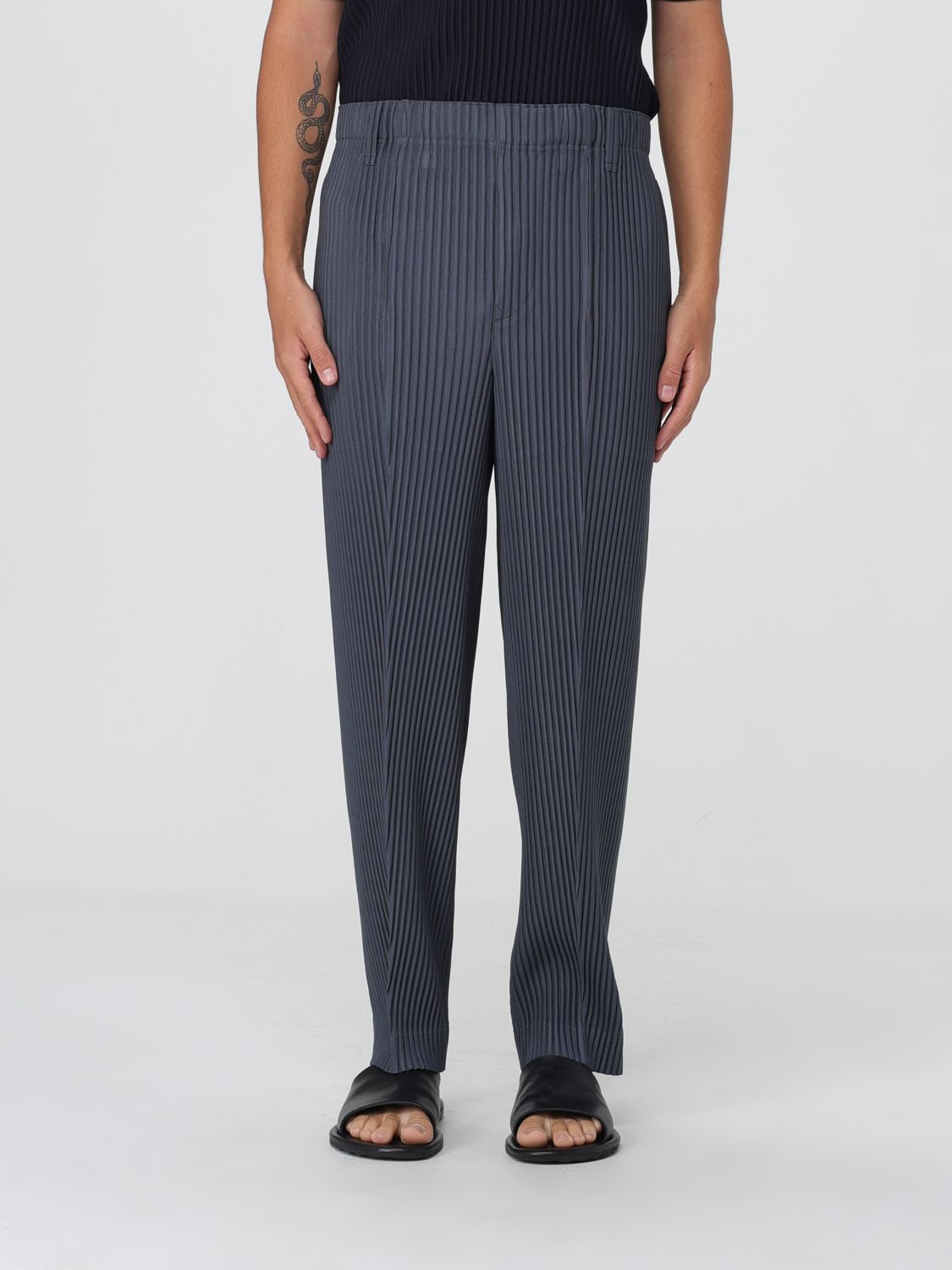 Issey Miyake Pants Homme Plisse'  Men Color Grey In Gray