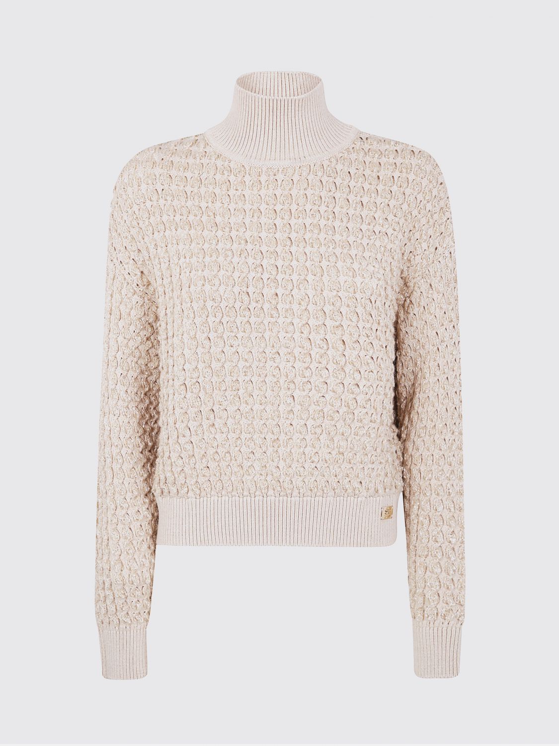 Elisabetta Franchi High-neck Bouclé-knit Sweater In Orange
