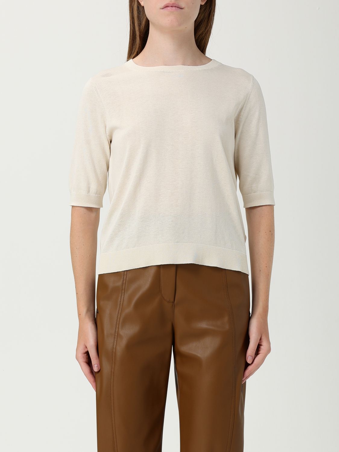 Mm Max Mara Sweater Woman Color Butter In White