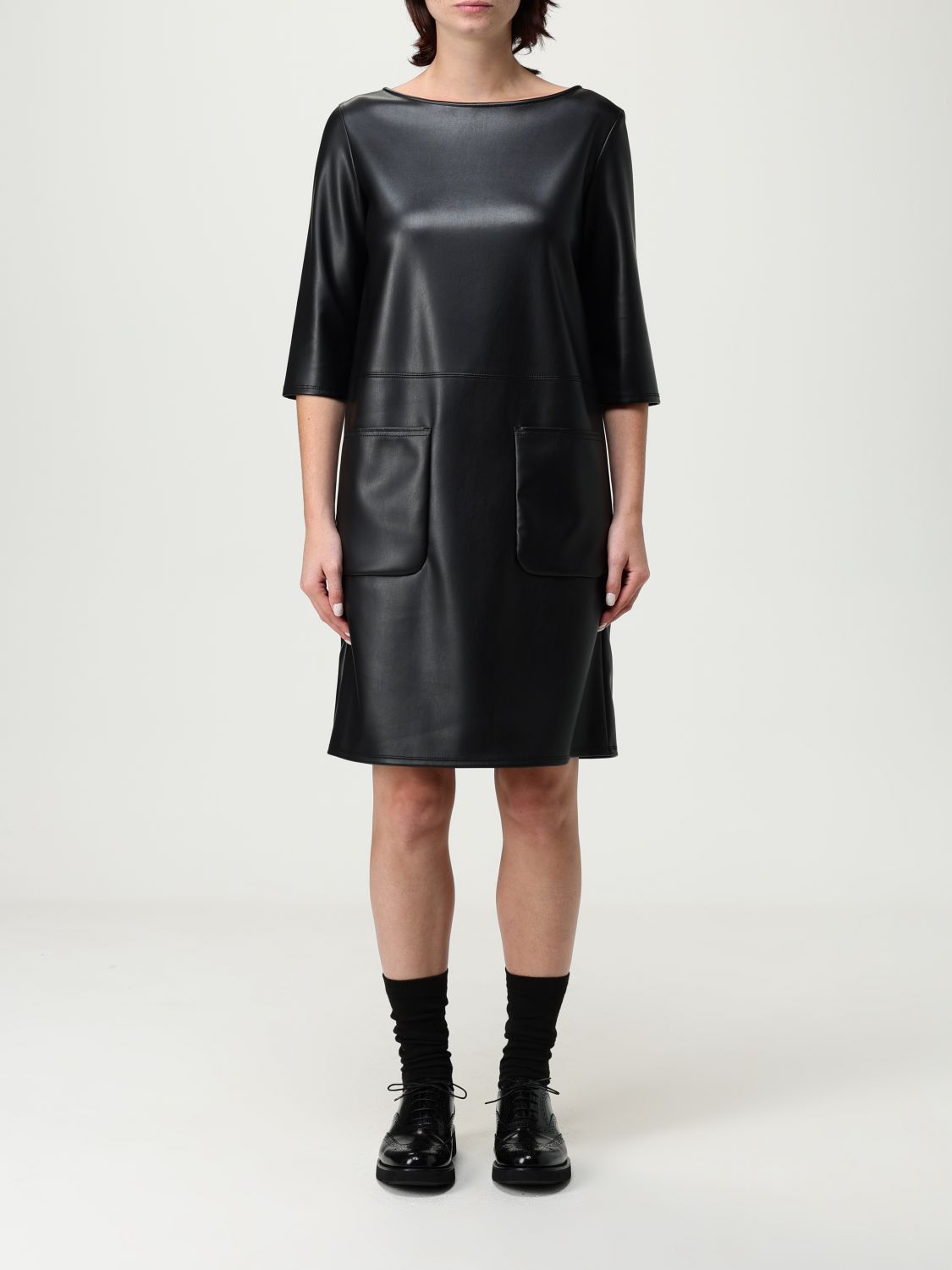 Mm Max Mara Dress Woman Color Black In Black