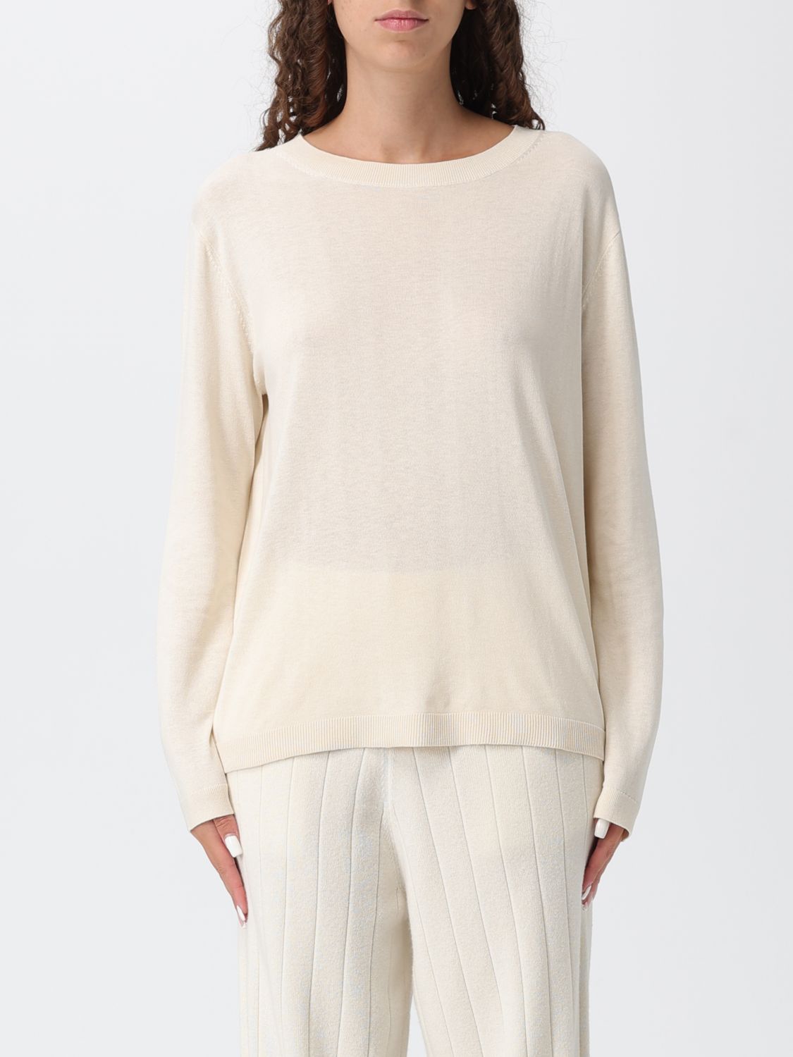 Mm Max Mara Sweater Woman Color Butter In White