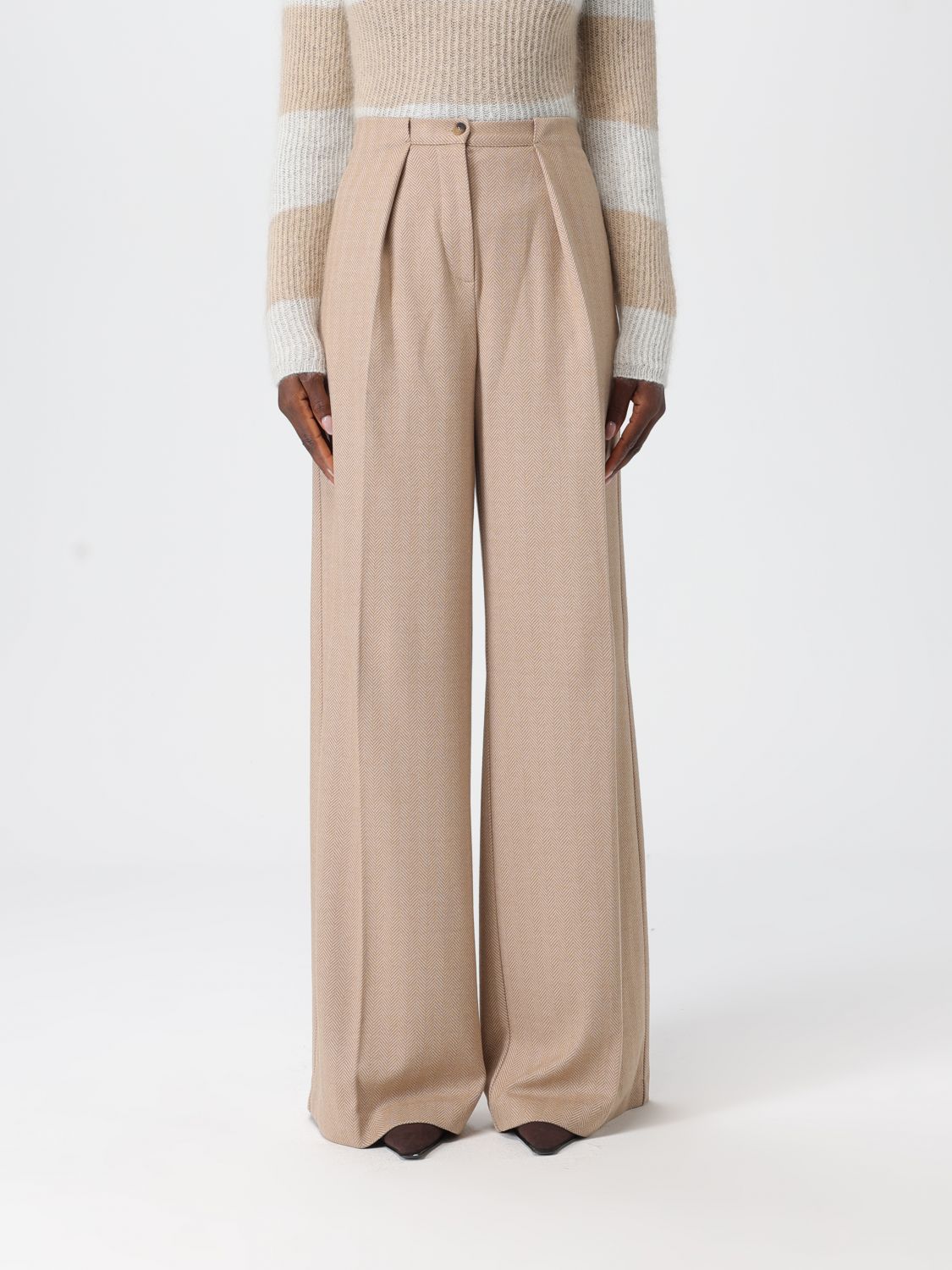 Mm Max Mara Pants  Woman Color Beige In Neutral