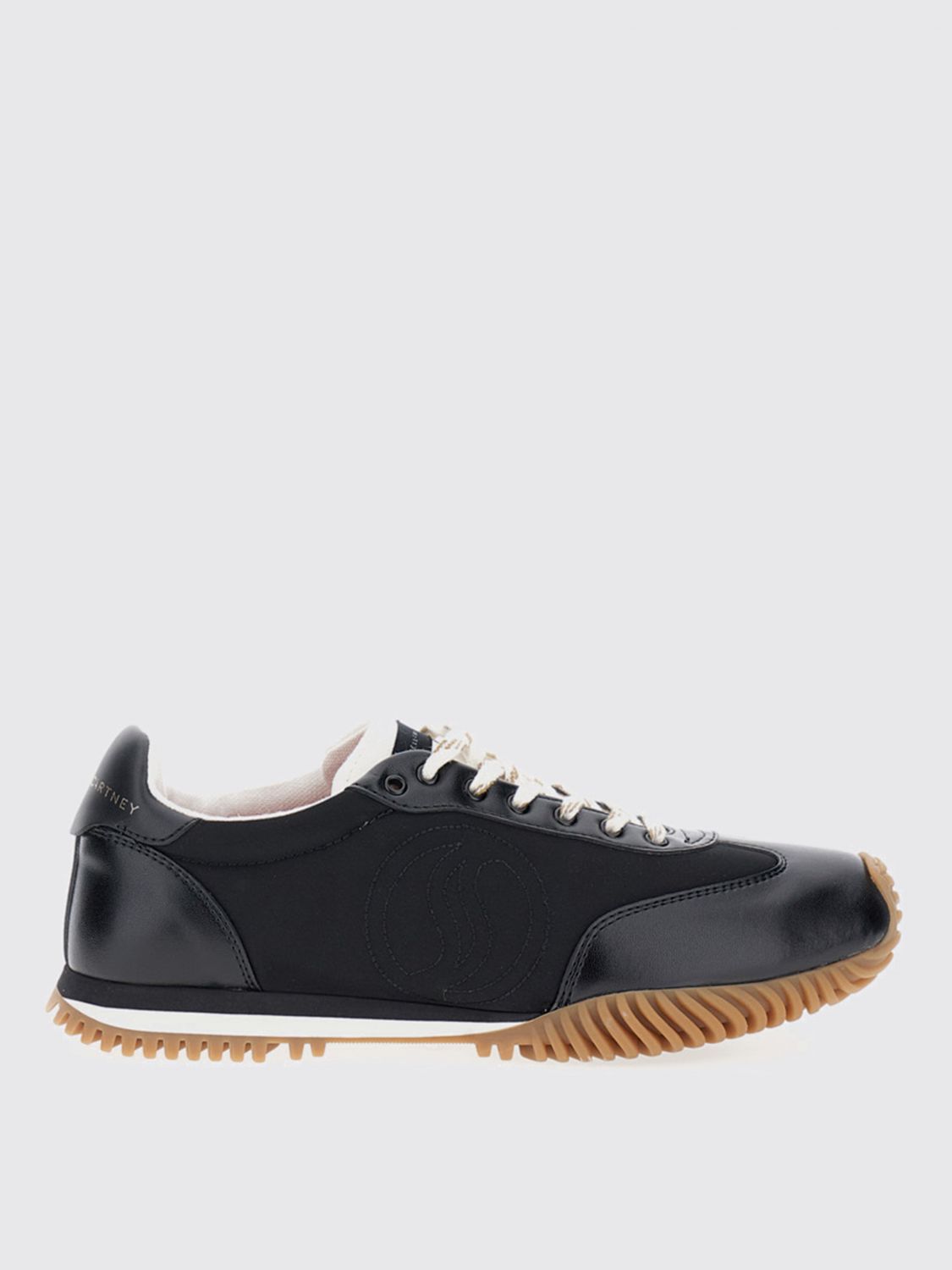 Stella Mccartney S-wave Sport Logo-detail Rubber-sole Sneakers In Black