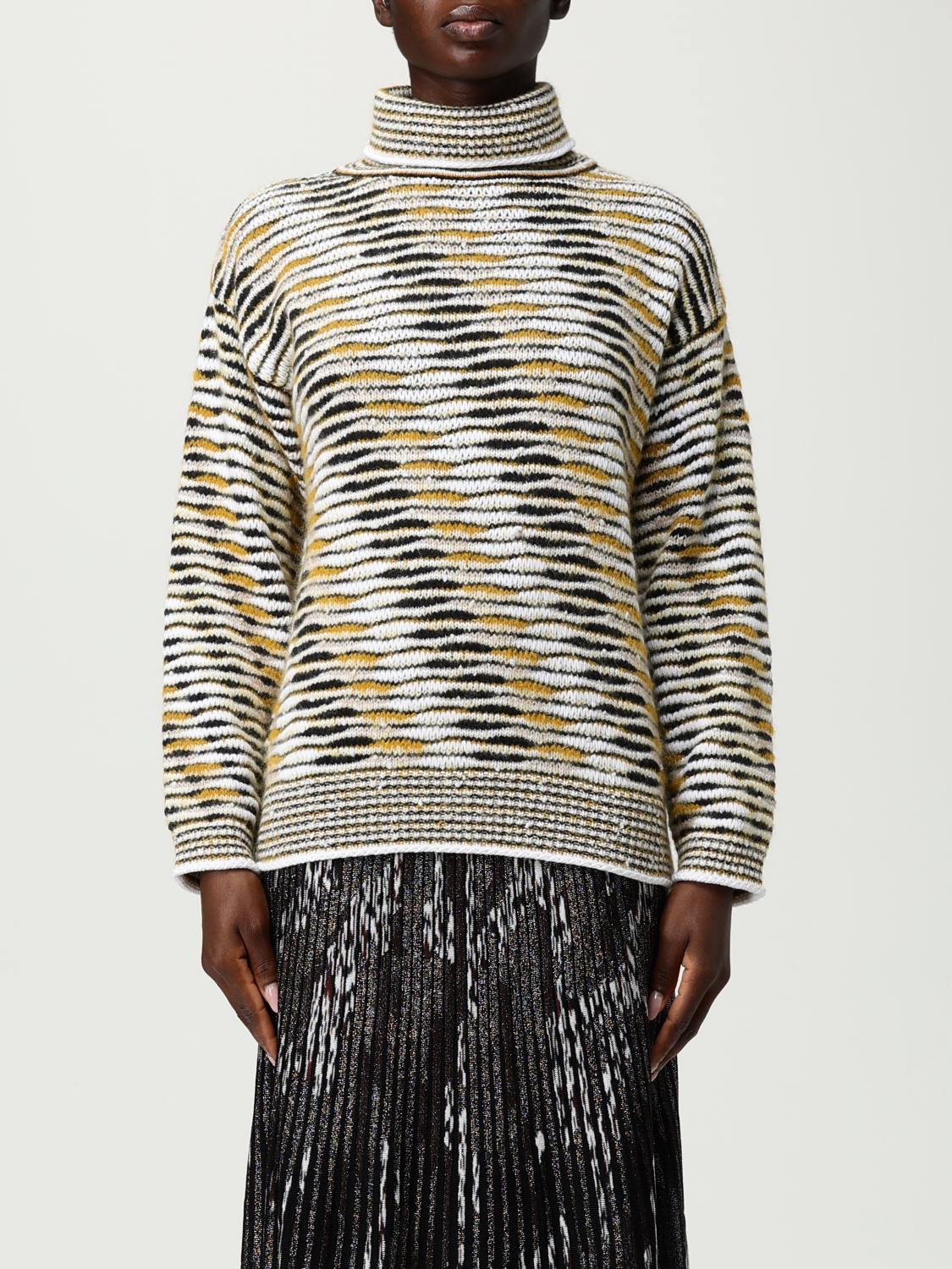 Missoni Oversized High-neck Sweater With Flame Pattern In Multi