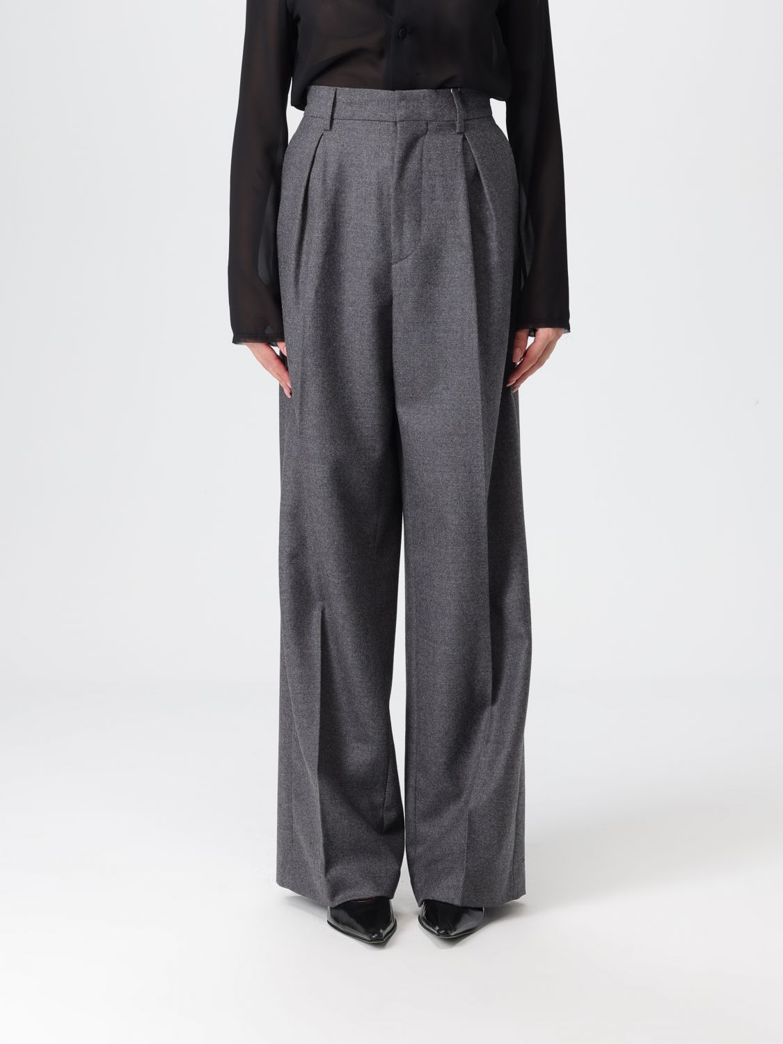 Mm6 Maison Margiela Mm6 By Maison Margiela Wide-leg Tailored Pants In Soft Virgin Wool In Gray