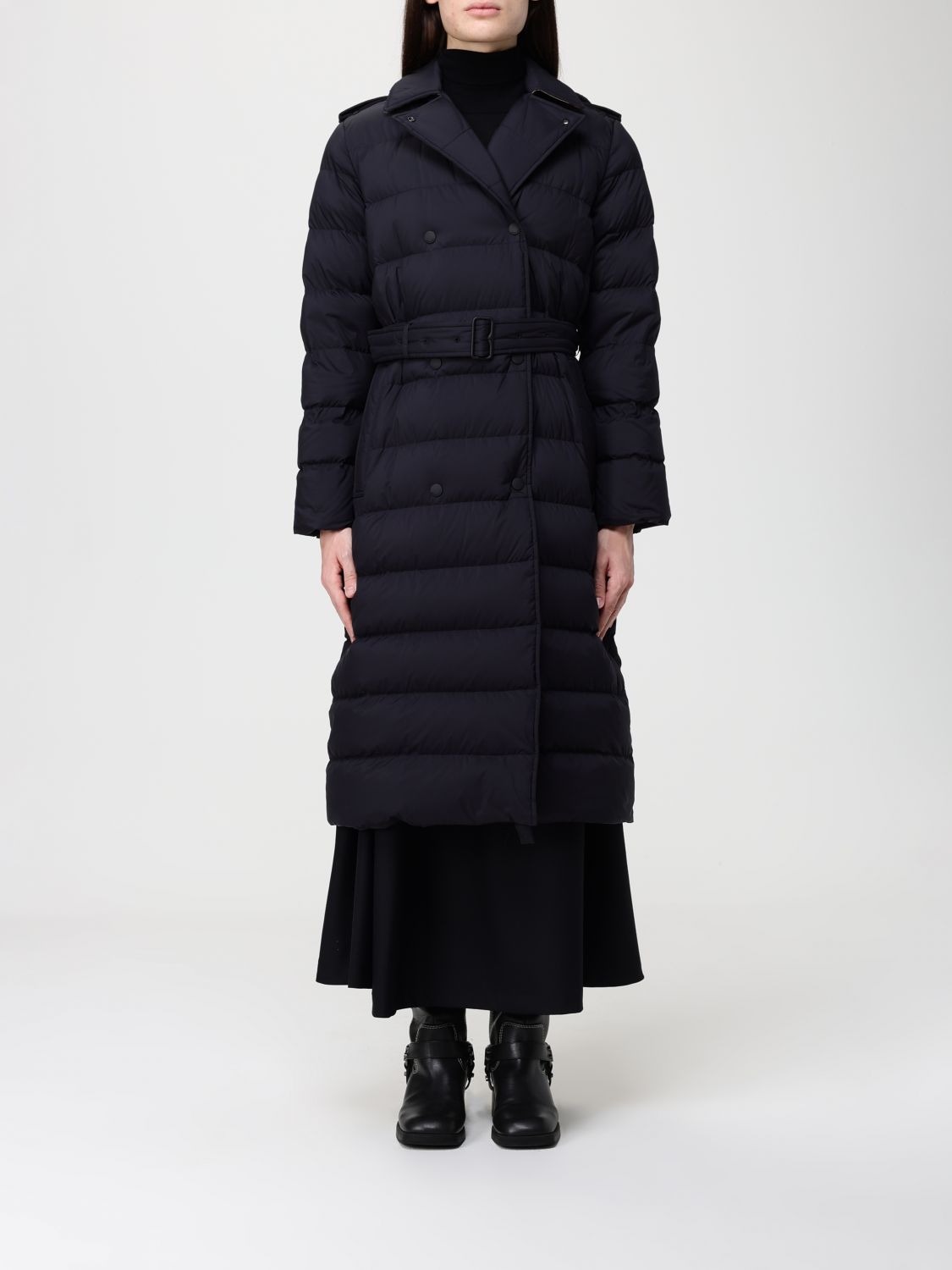 Burberry Coat  Woman Color Black In Black