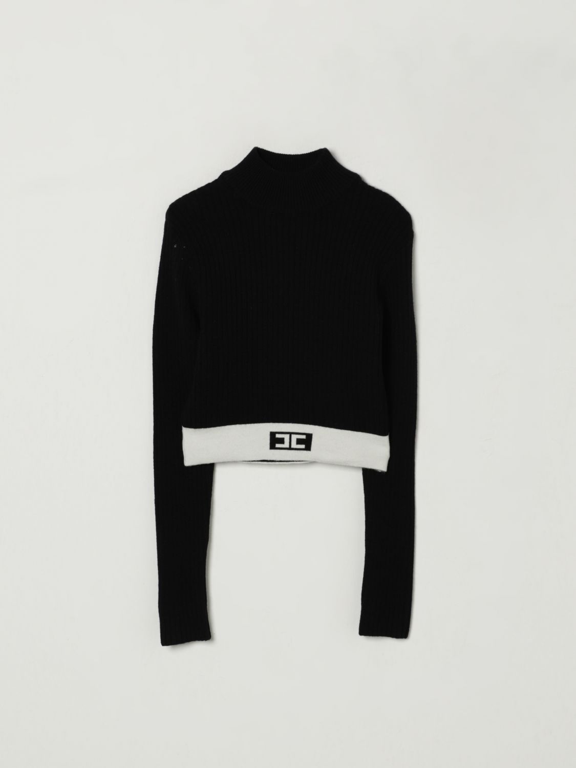 Elisabetta Franchi La Mia Bambina Logo-band Sweater In Black