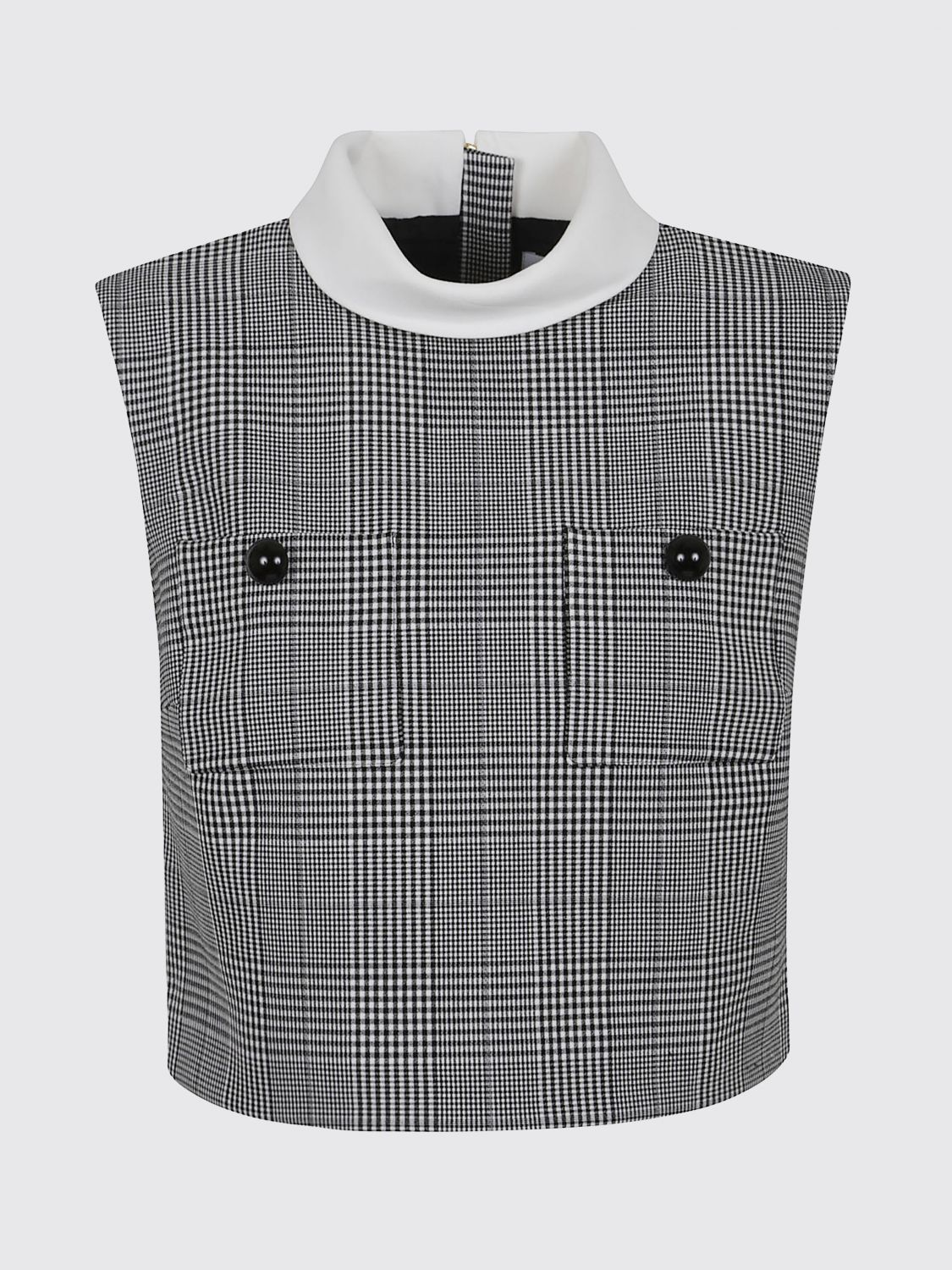 Self-portrait Prince Checked Top In Black