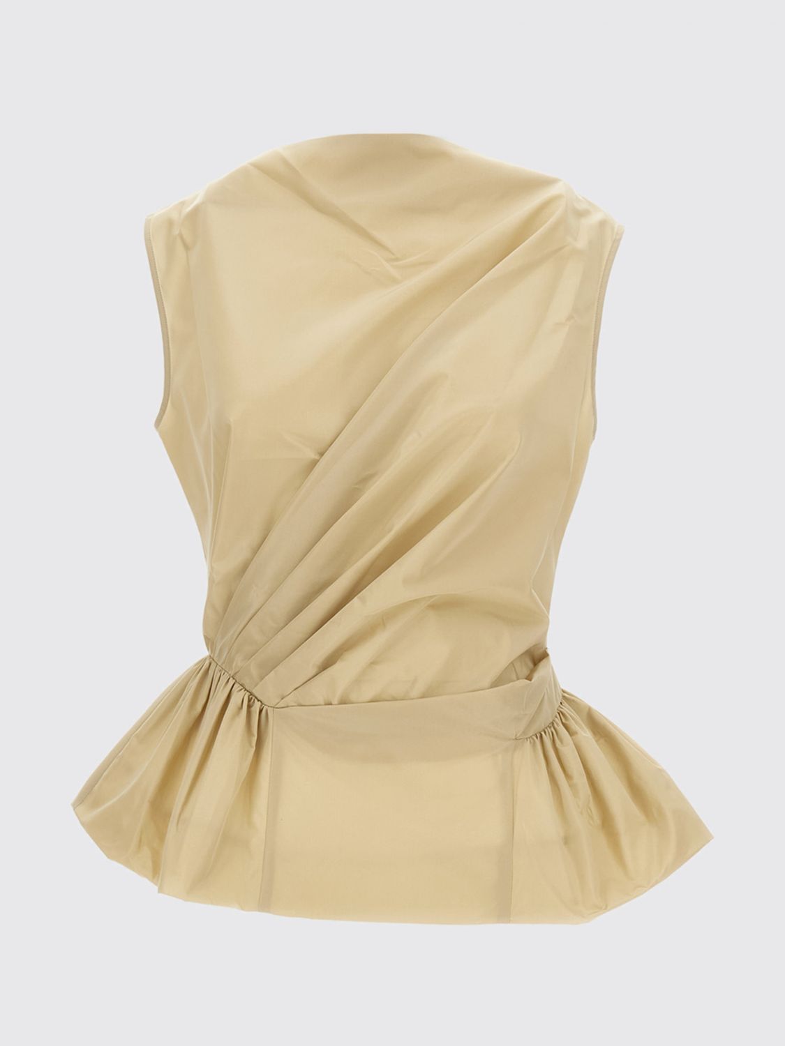 Simone Rocha Draped Beige Top With Fitted Bodice In Neutral