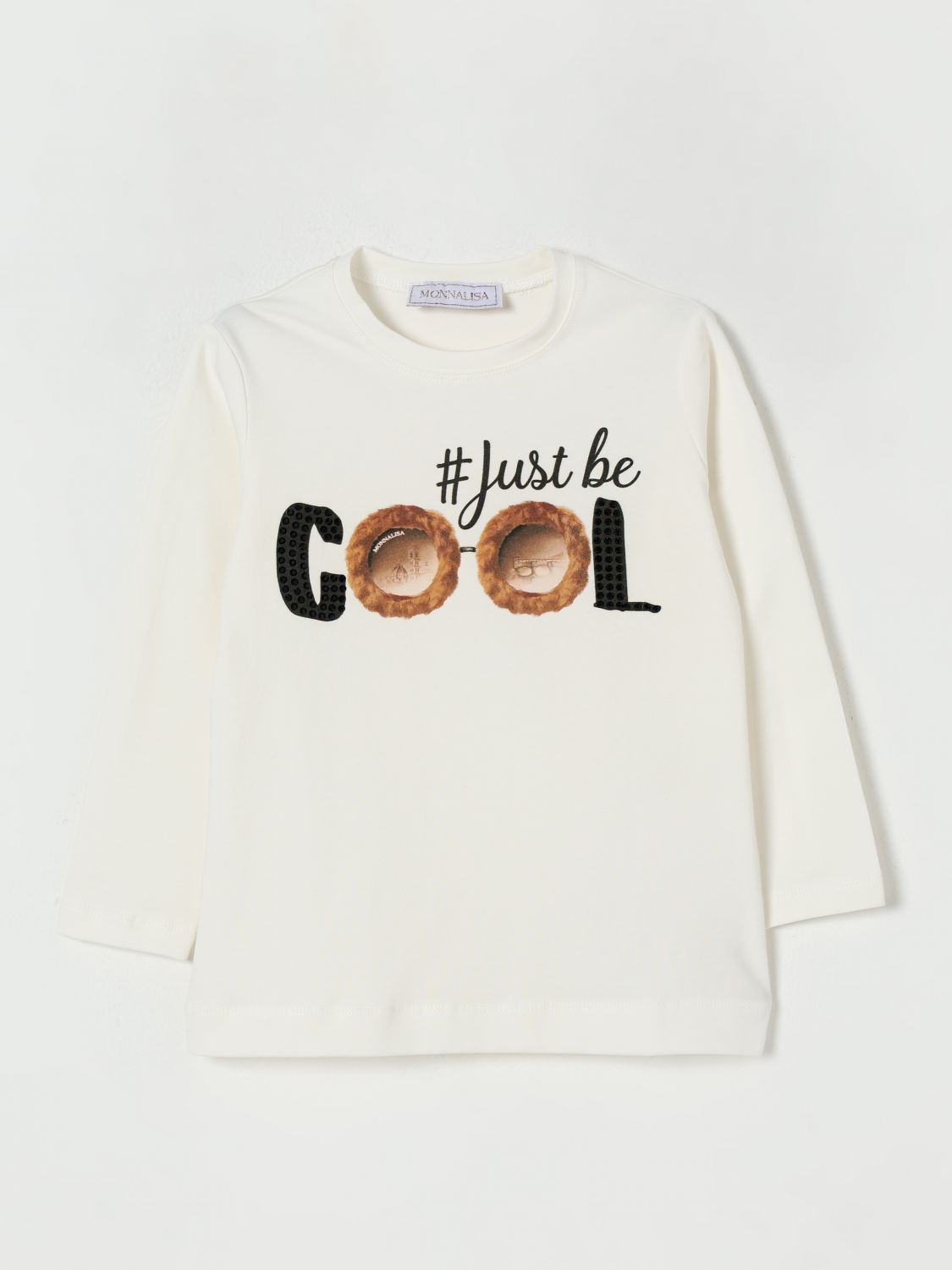 Monnalisa Graphic-print Long-sleeve Top In White