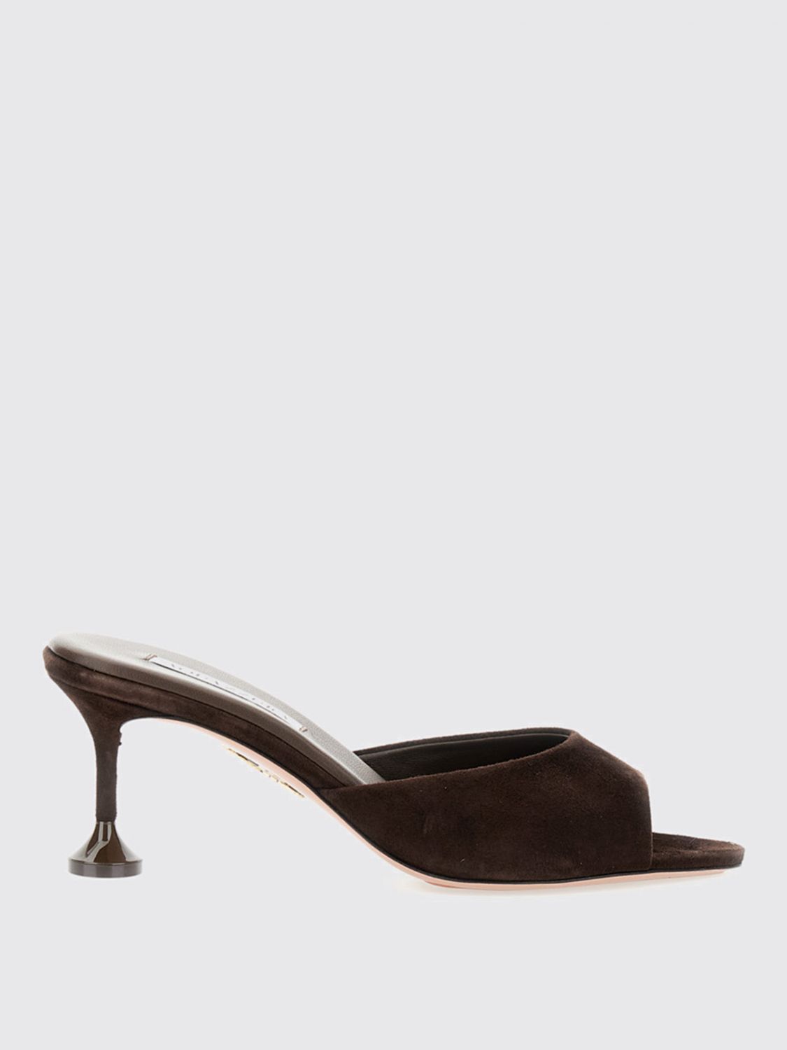 Aquazzura 65mm Bisous Fluted-heel Suede Sandals In Black