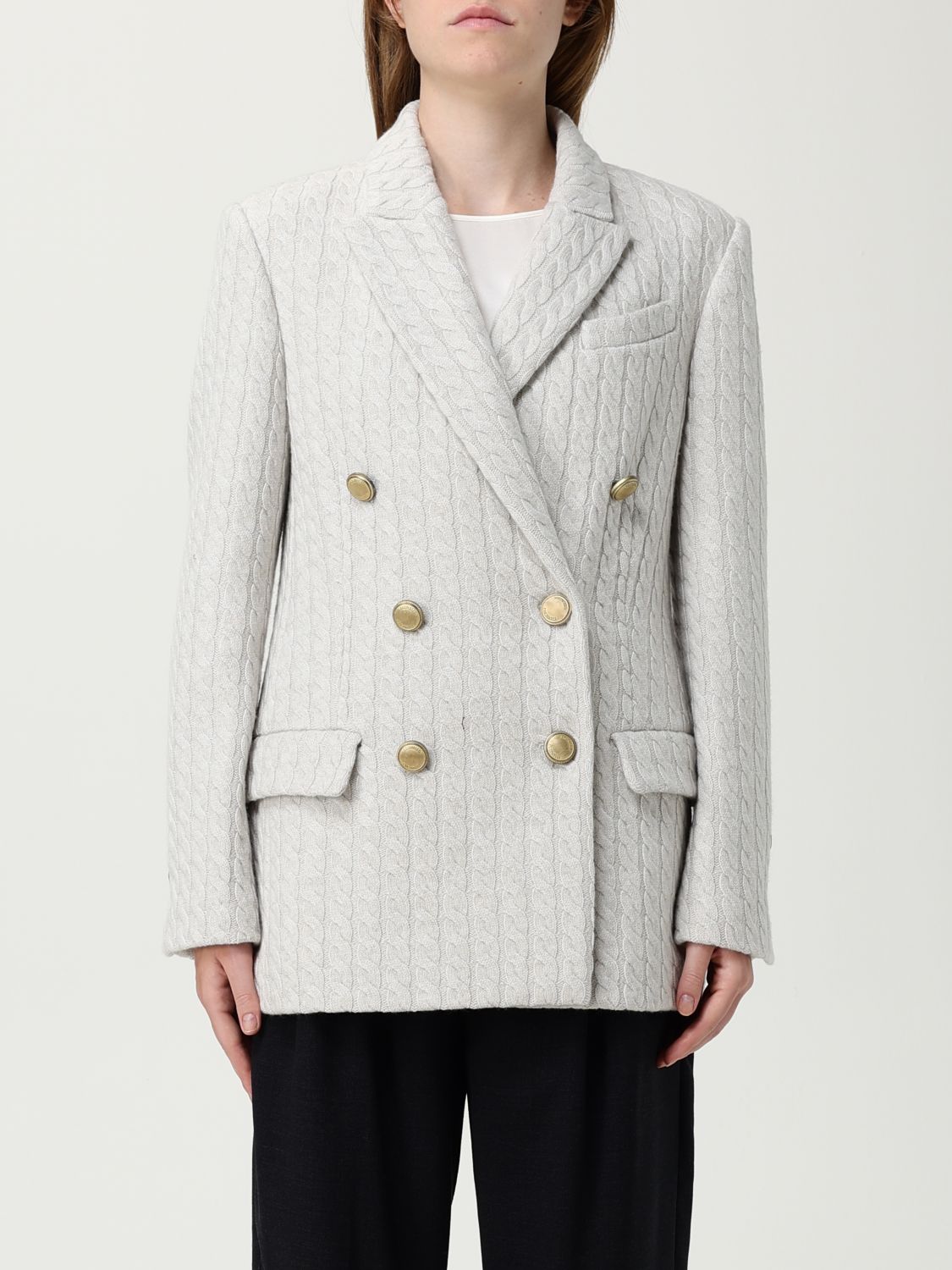 Brunello Cucinelli Blazer Woman Color Pearl In White