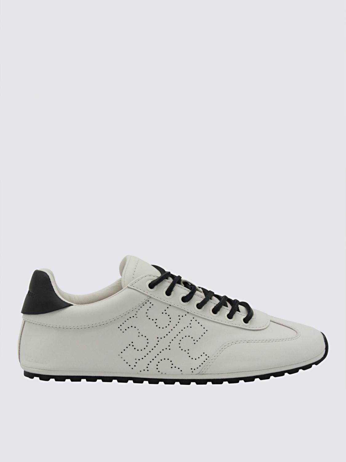 Tory Burch Perforated Leather Sneakers In White