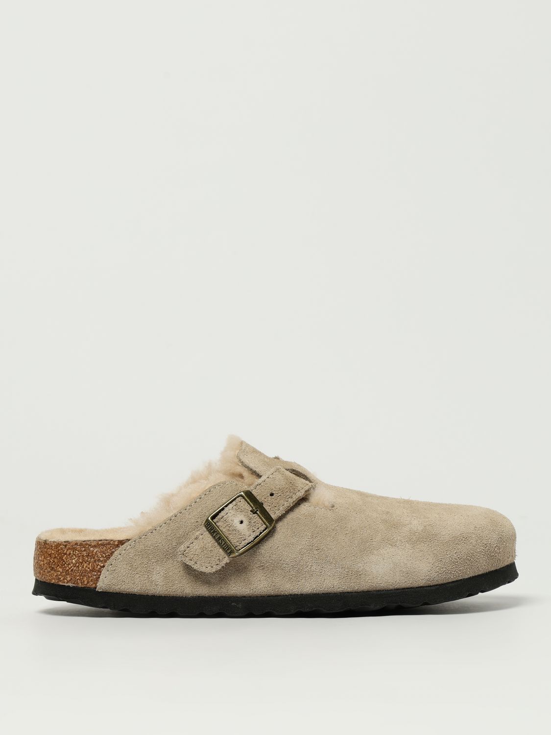 Birkenstock Boston Shearling Slippers In Gray