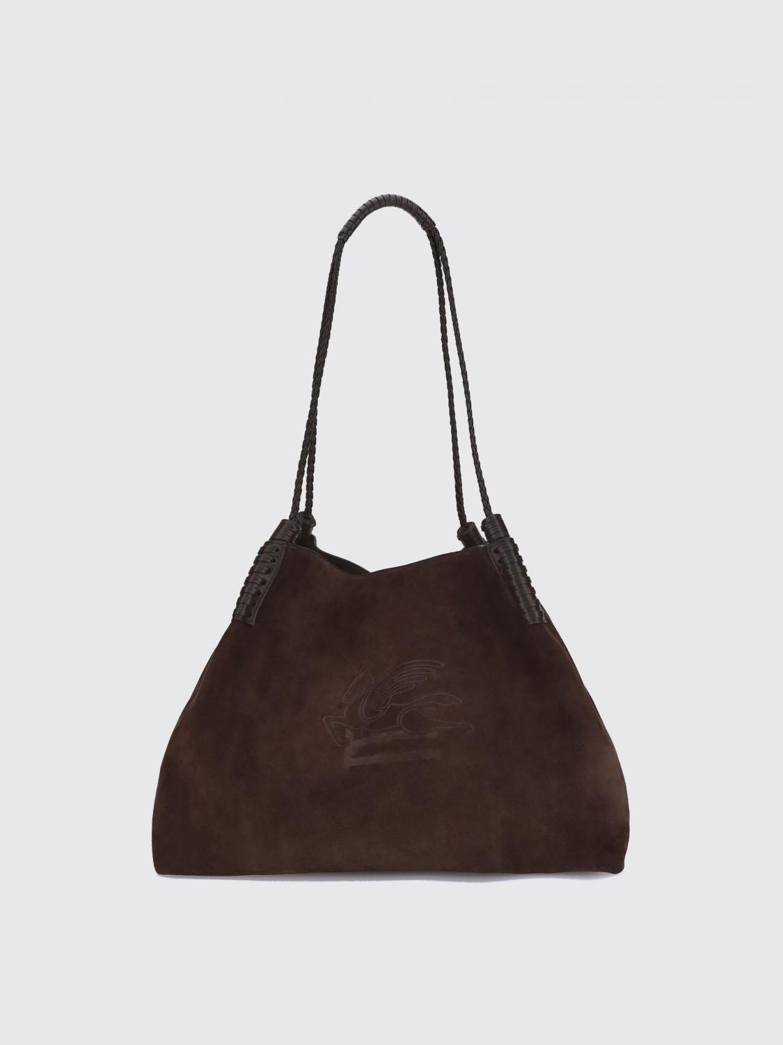 Etro Suede Bag For The Shoulder In Brown